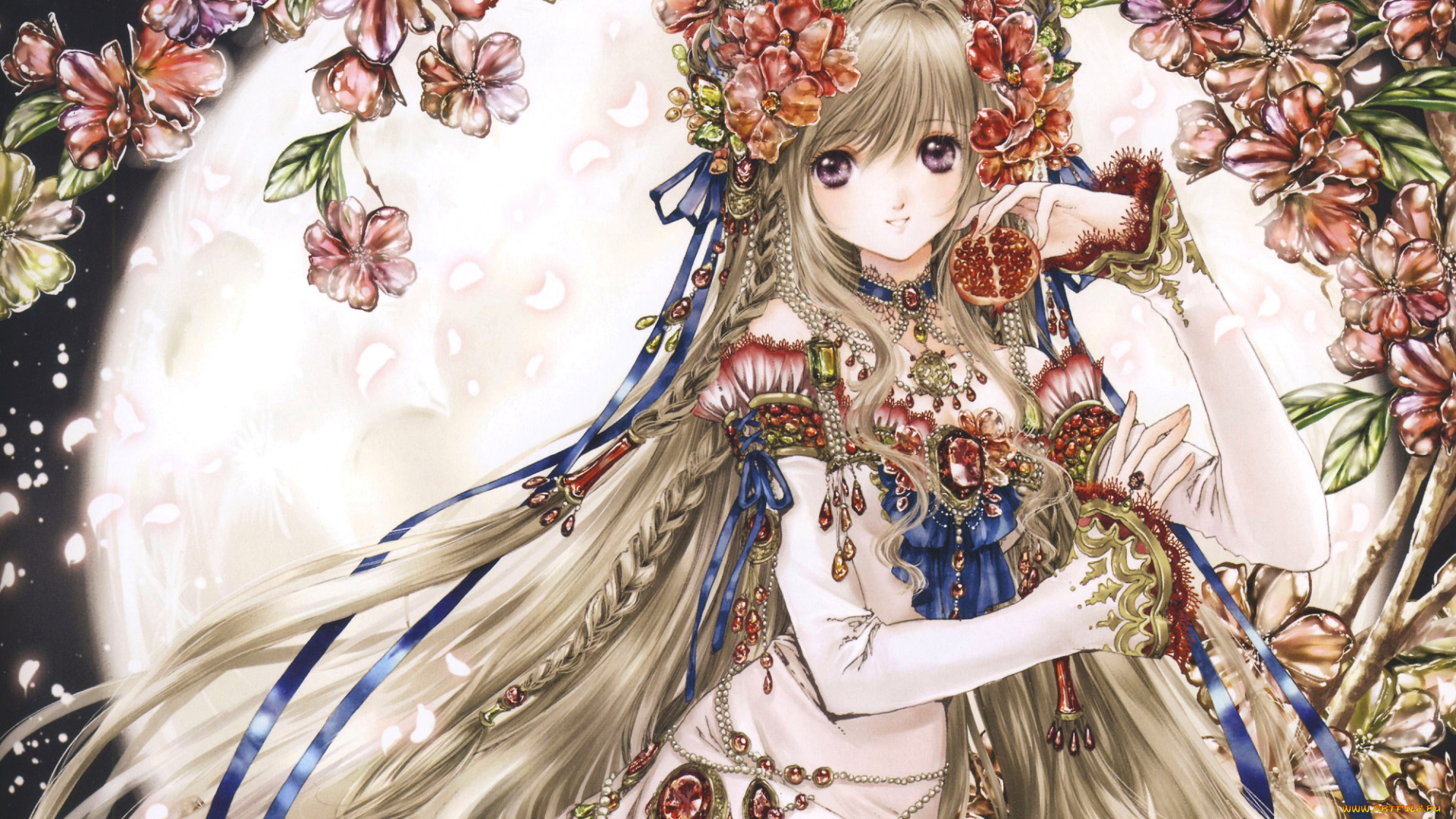 аниме, unknown, , другое, девушка, цвнты