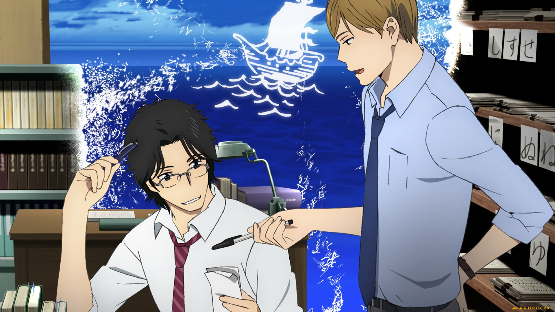 аниме, unknown, , другое, парени, взгляд, фон