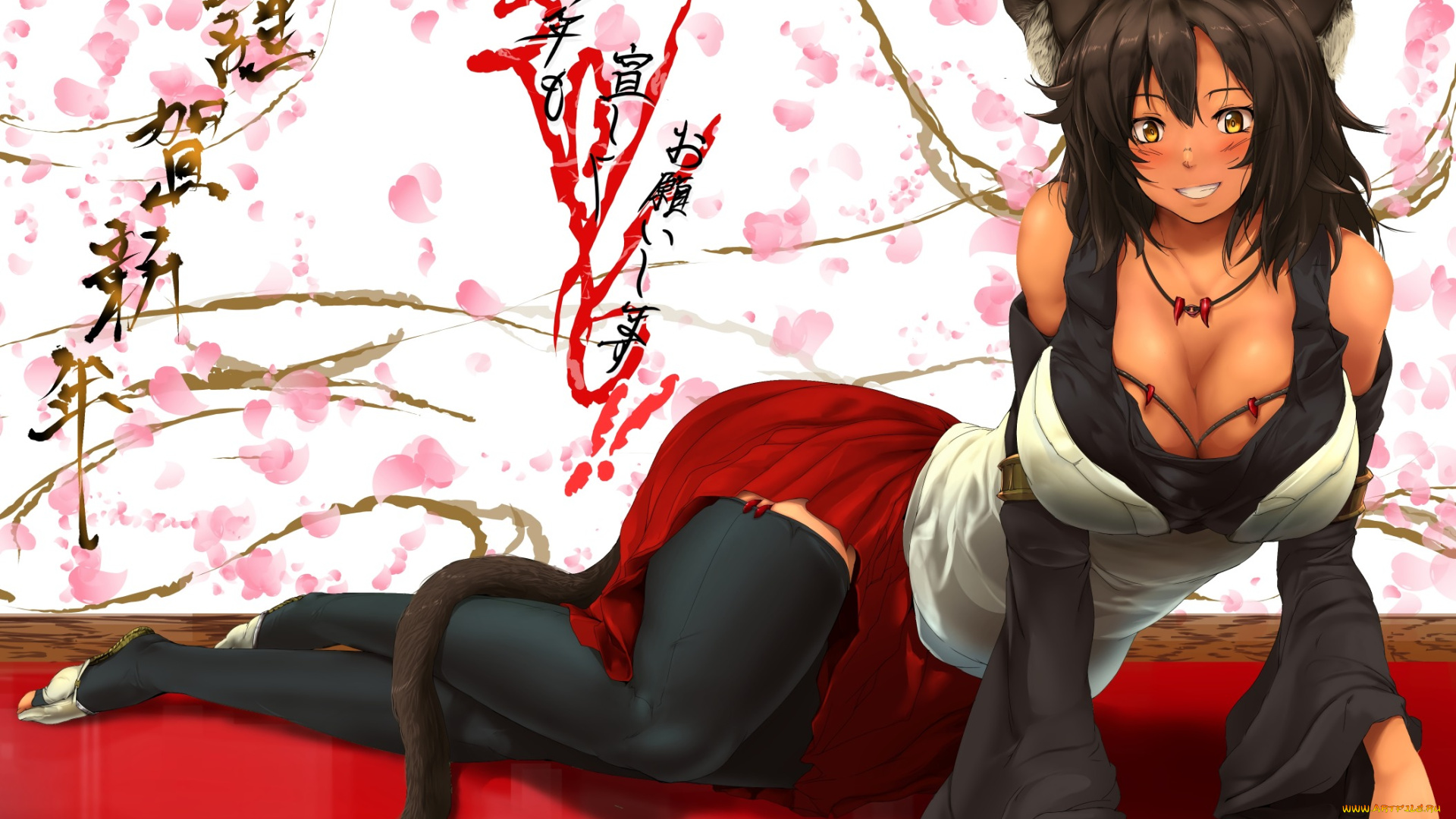 аниме, животные, , существа, девушка