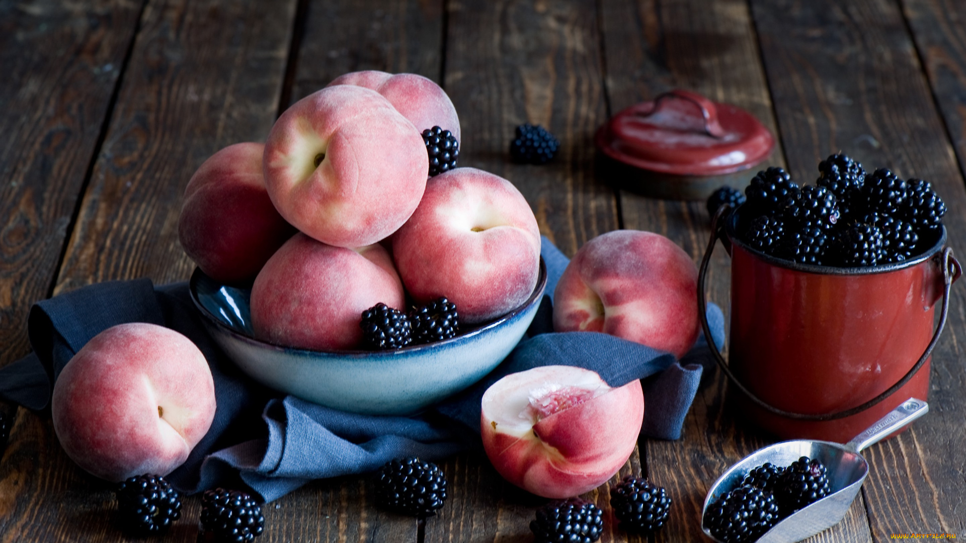 еда, фрукты, , ягоды, персики, ежевика, ягоды, натюрморт