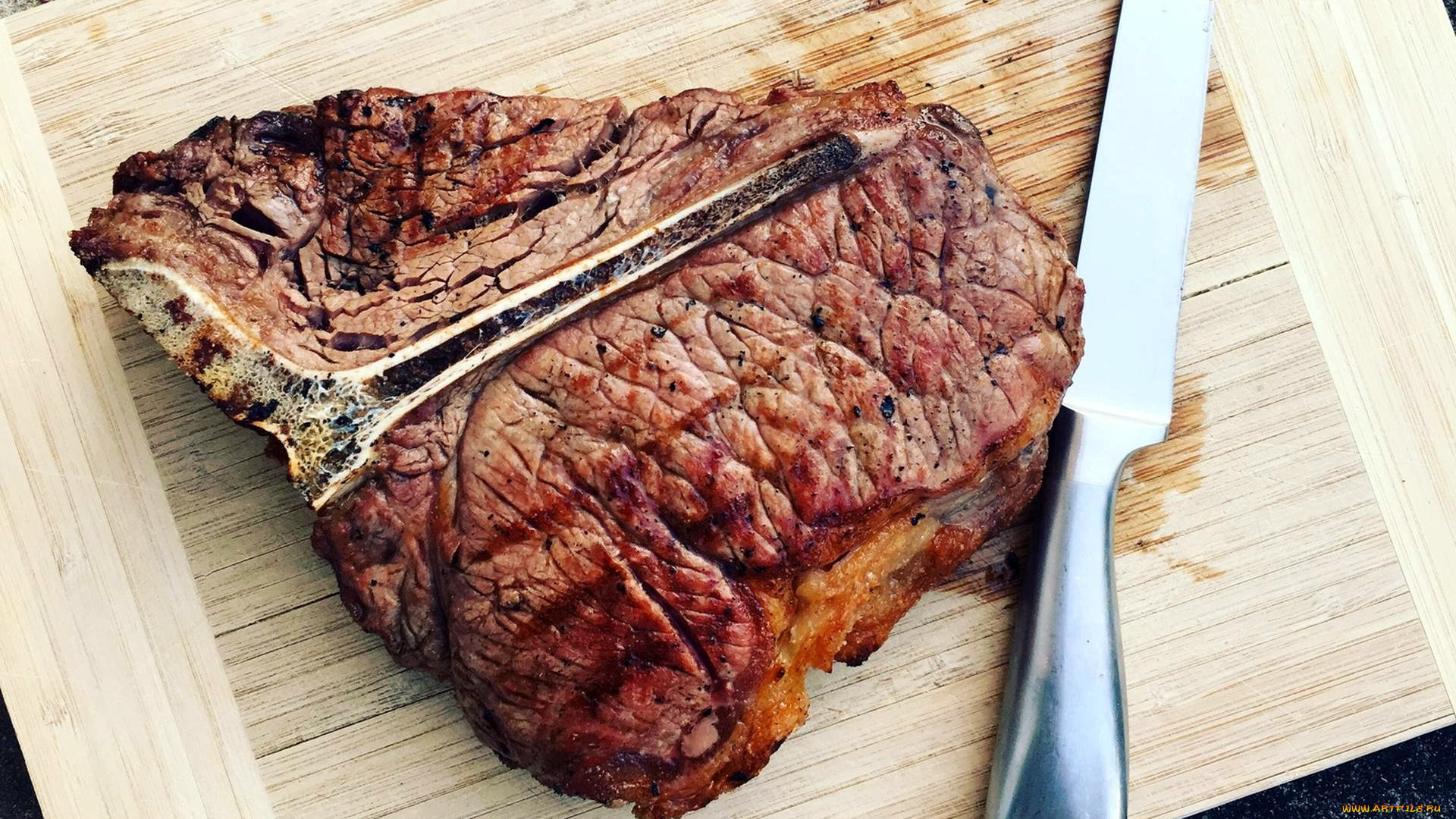 еда, мясные, блюда, кусок, свинина, нож