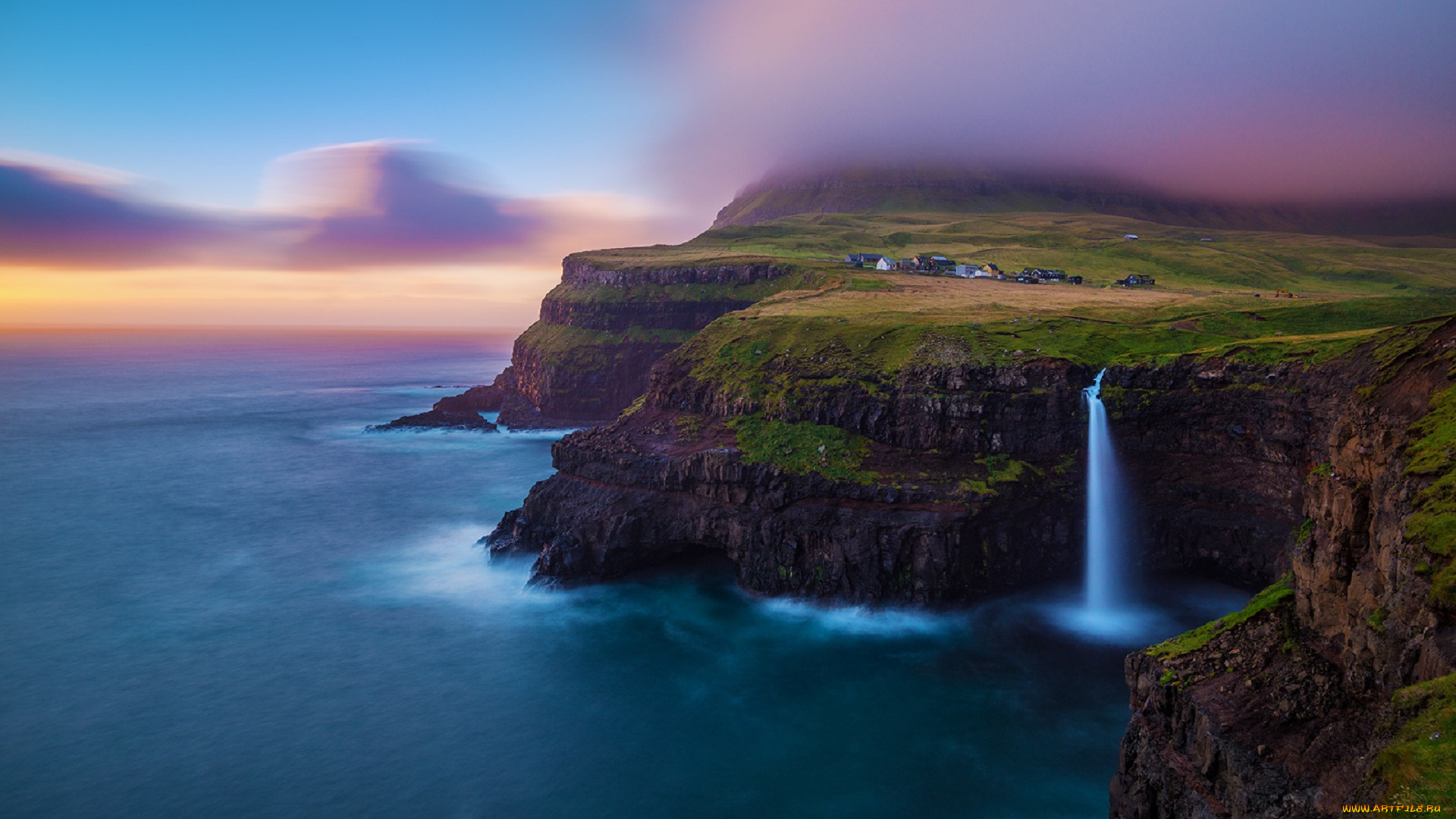 природа, водопады, остров