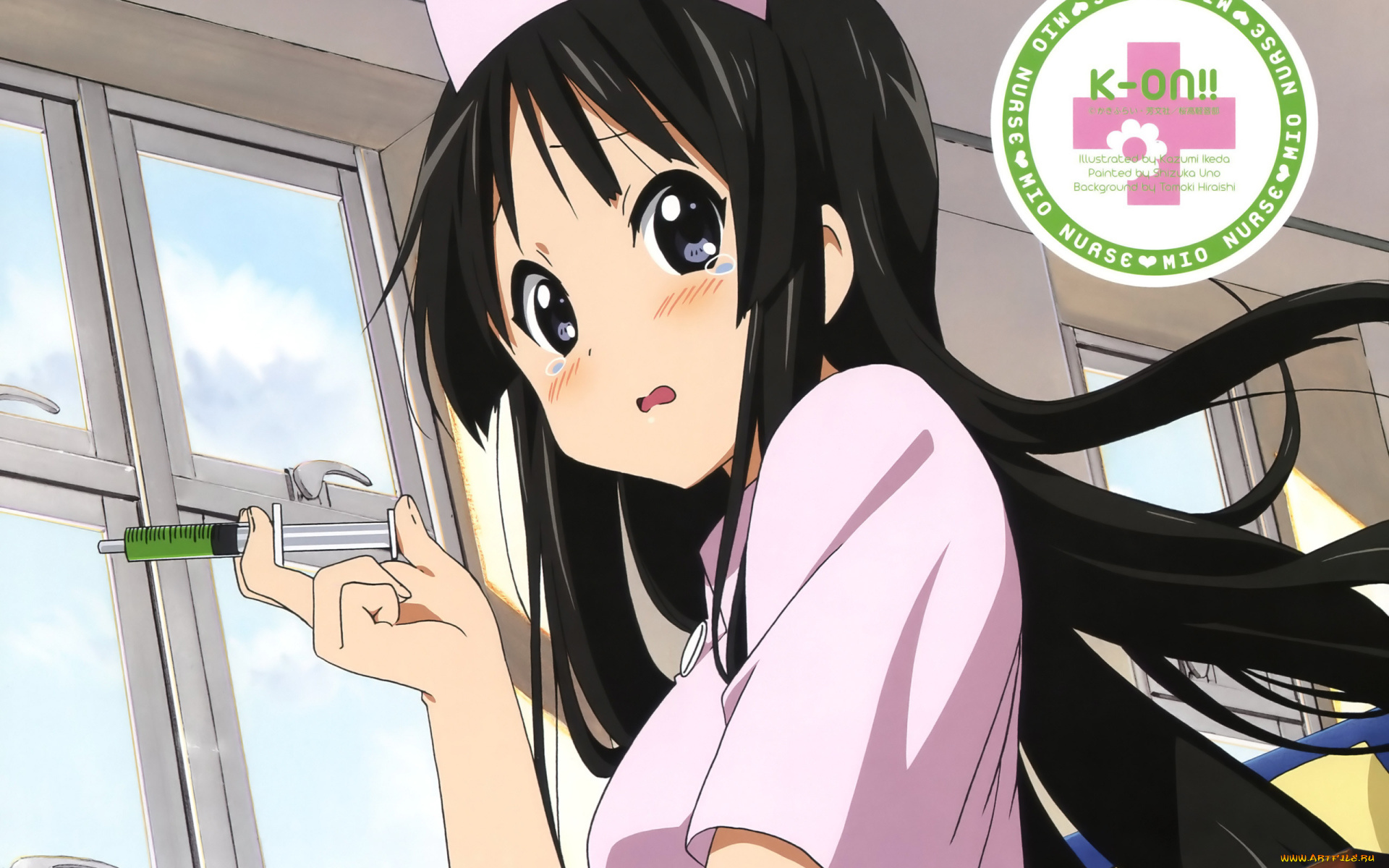 аниме, k-on, фон, взгляд, девушка