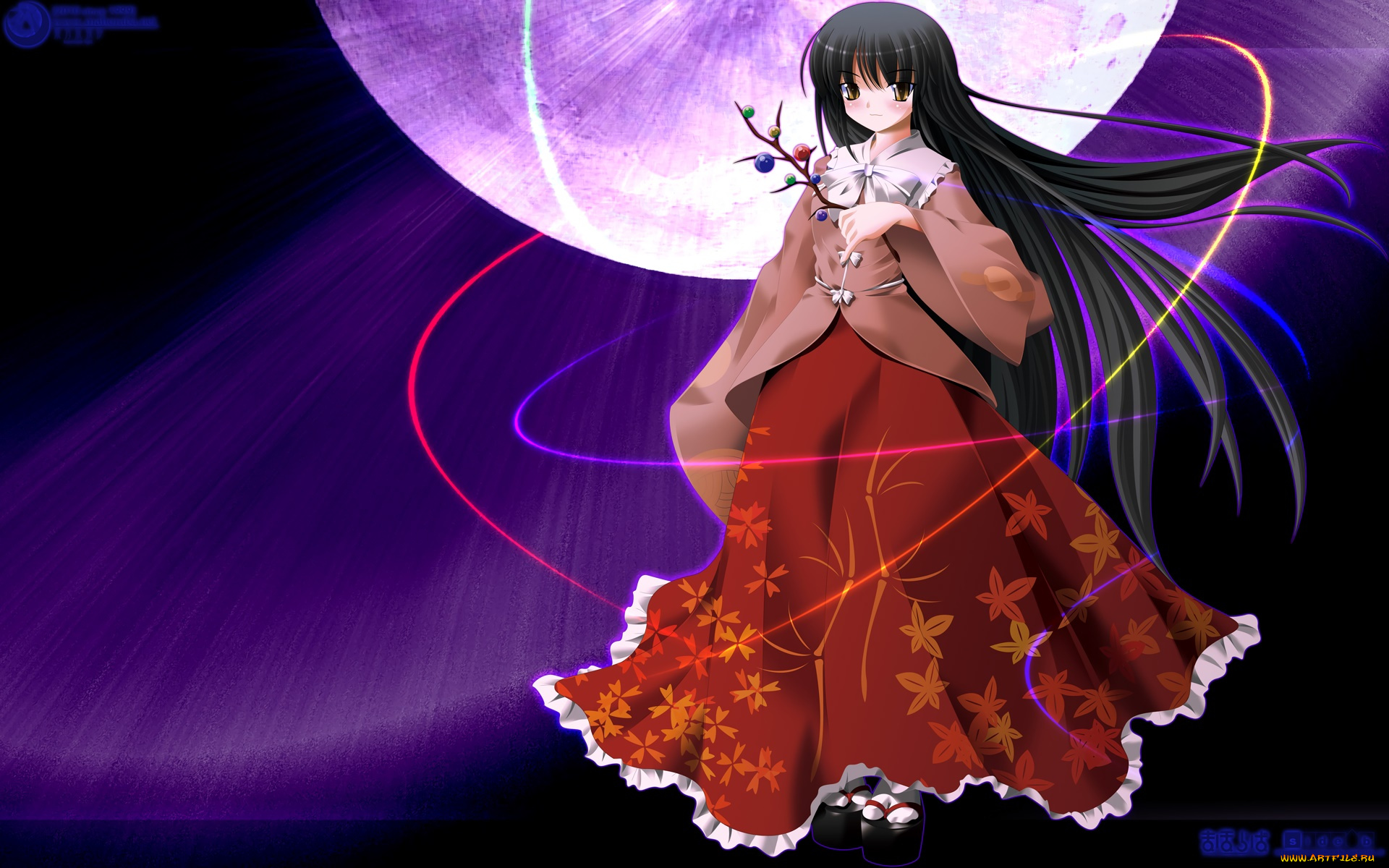 аниме, touhou, фон, взгляд, девушка