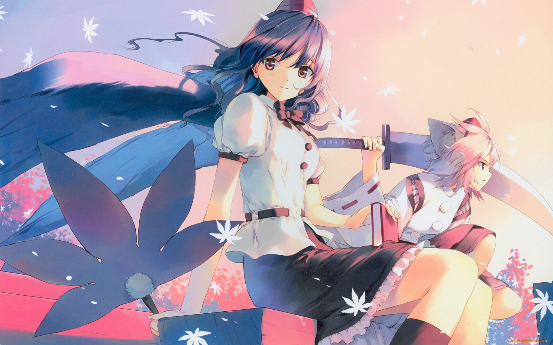 аниме, touhou, фон, взгляд, девушка