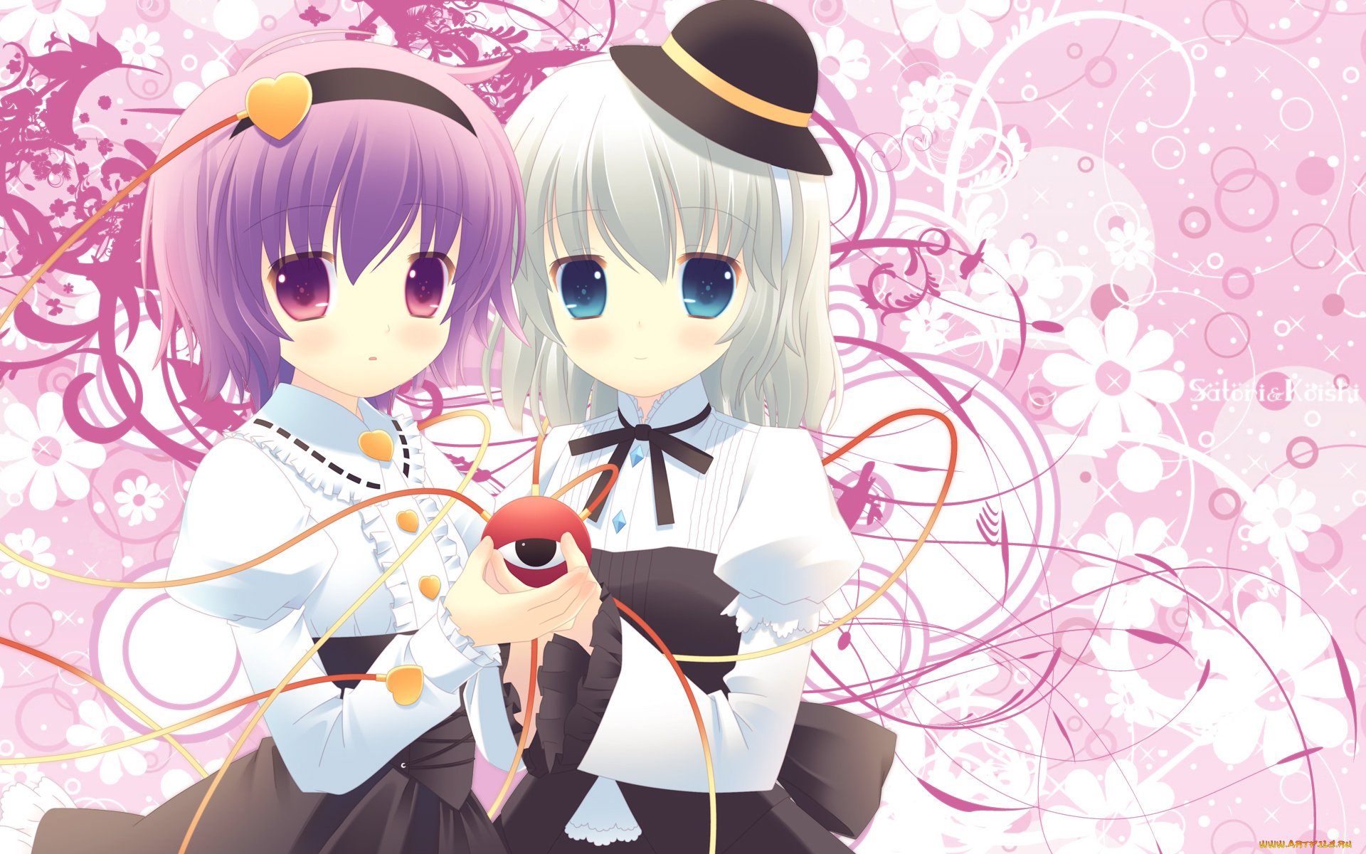 аниме, touhou, фон, взгляд, девушки