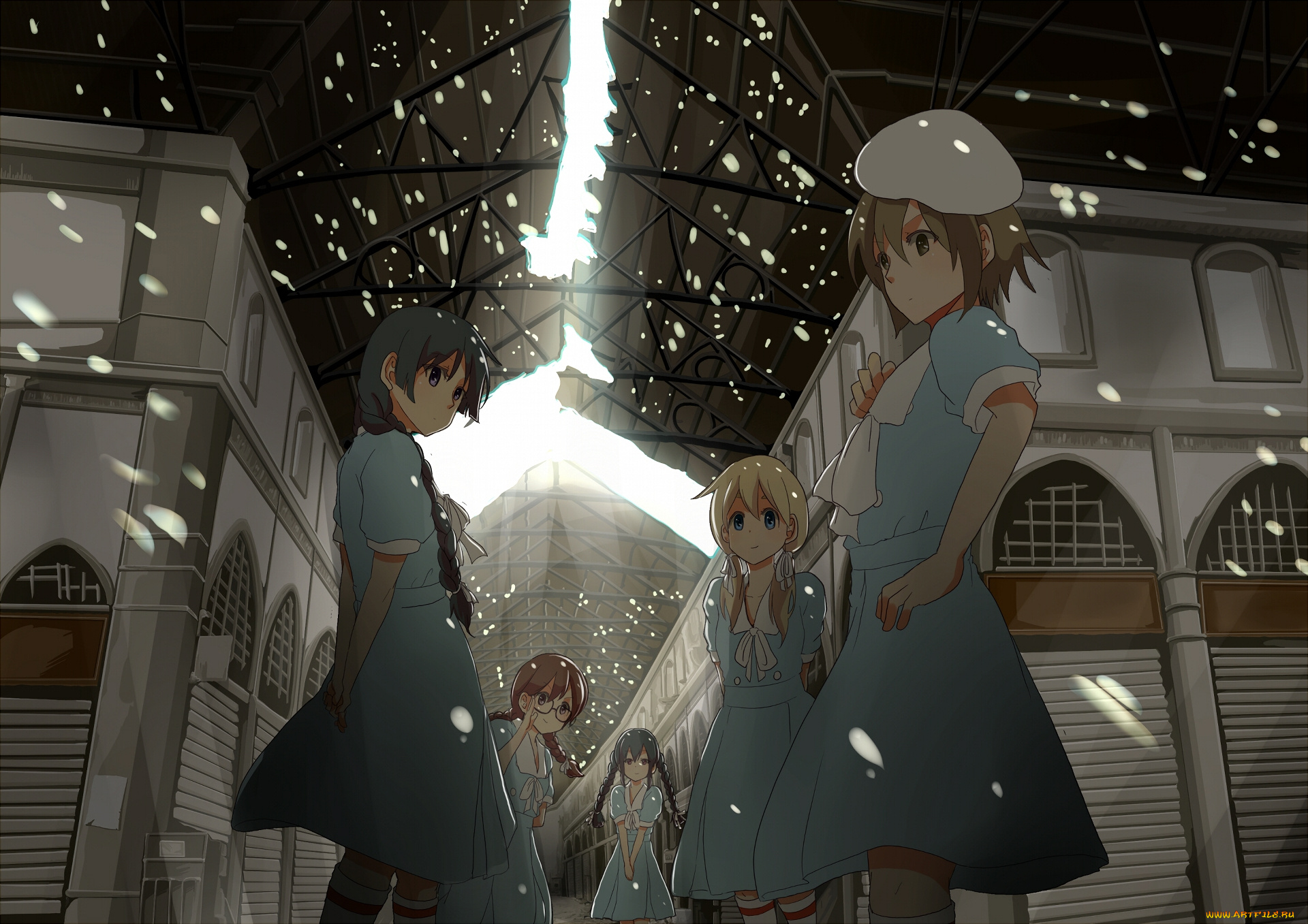 аниме, k-on, фон, взгляд, девушки