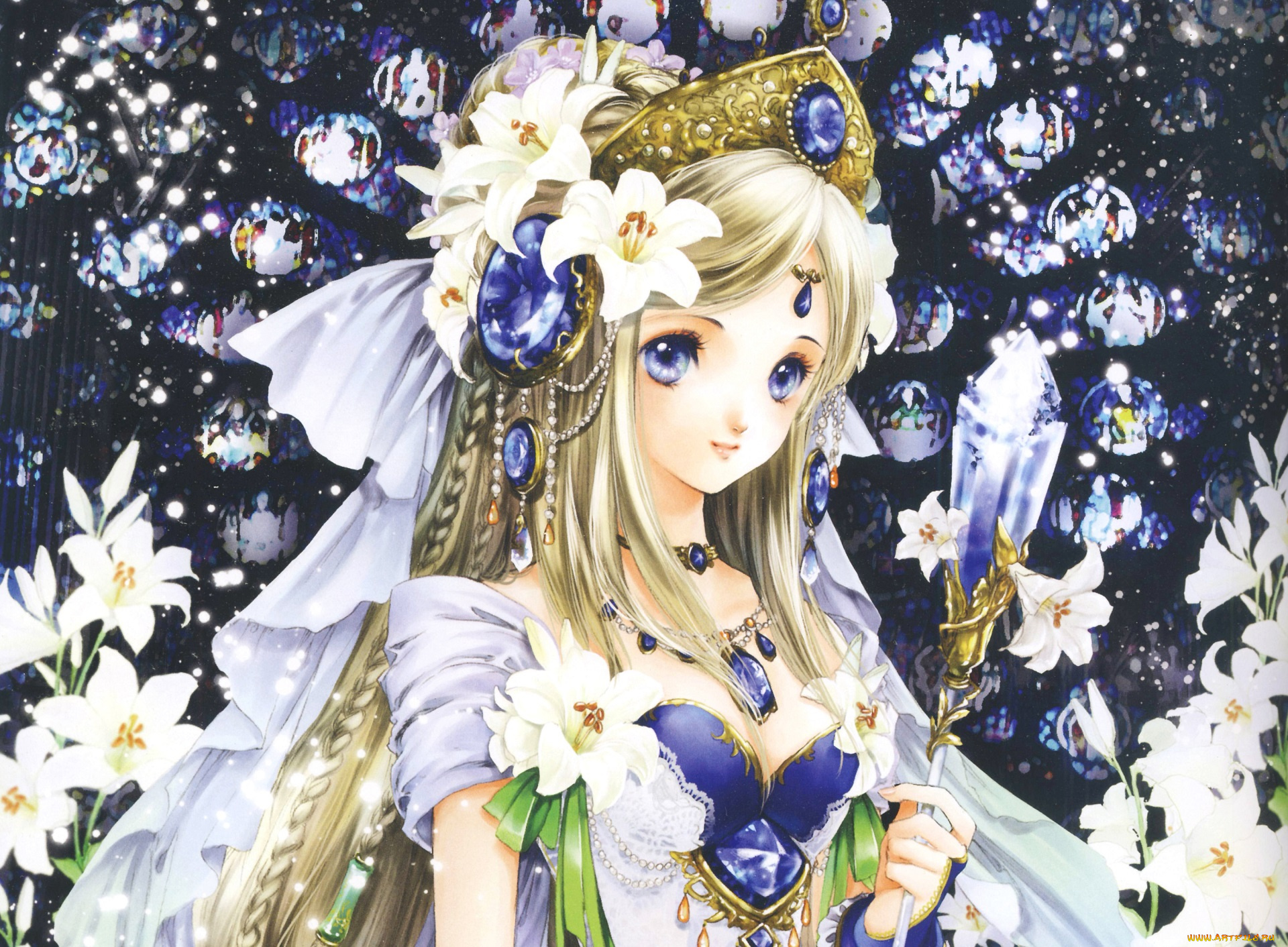 аниме, unknown, , другое, девушка, цвнты