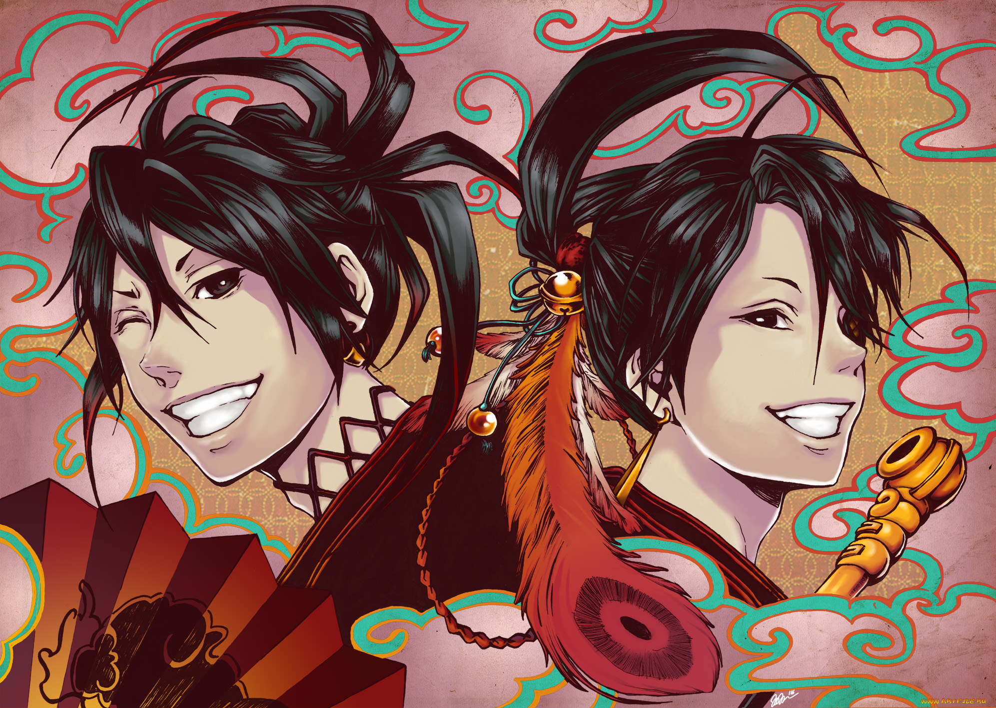 аниме, donten, ni, warau, парни