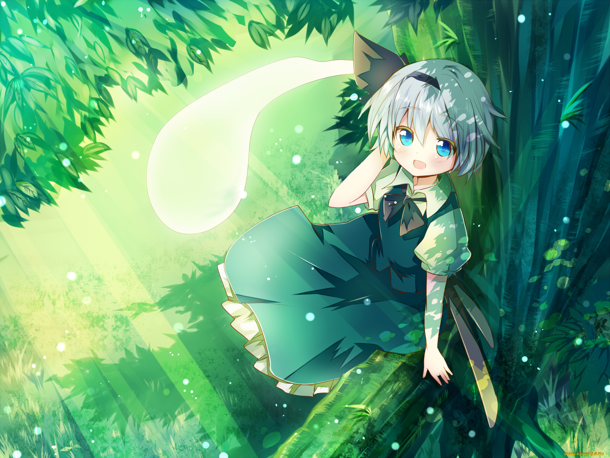 аниме, touhou, взгляд, девушка, фон