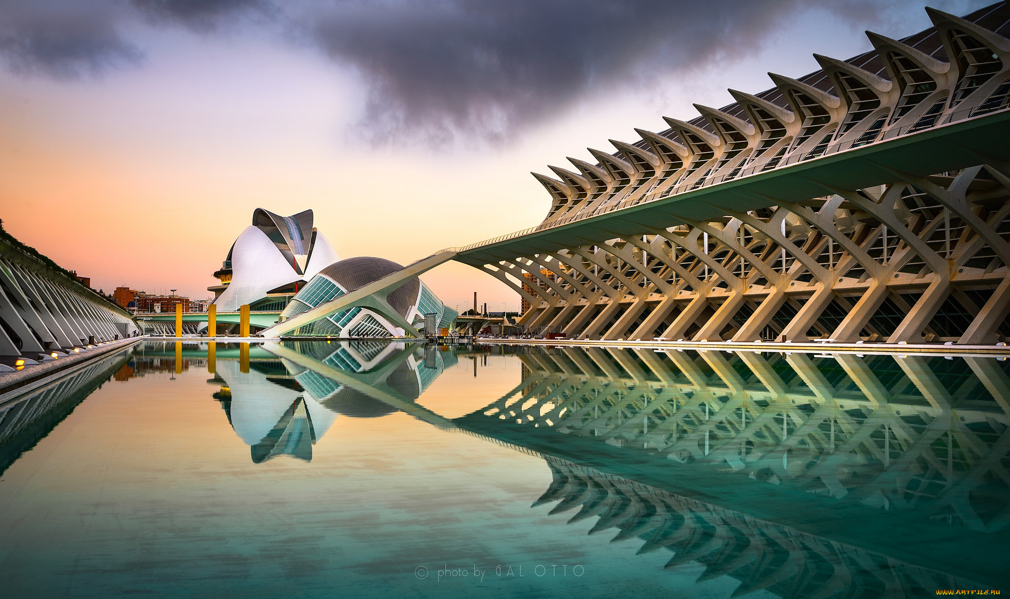 города, -, панорамы, отражение, строения, вода