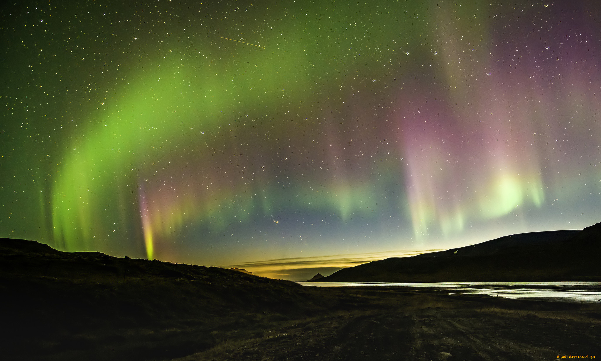 природа, северное, сияние, северное, сияние