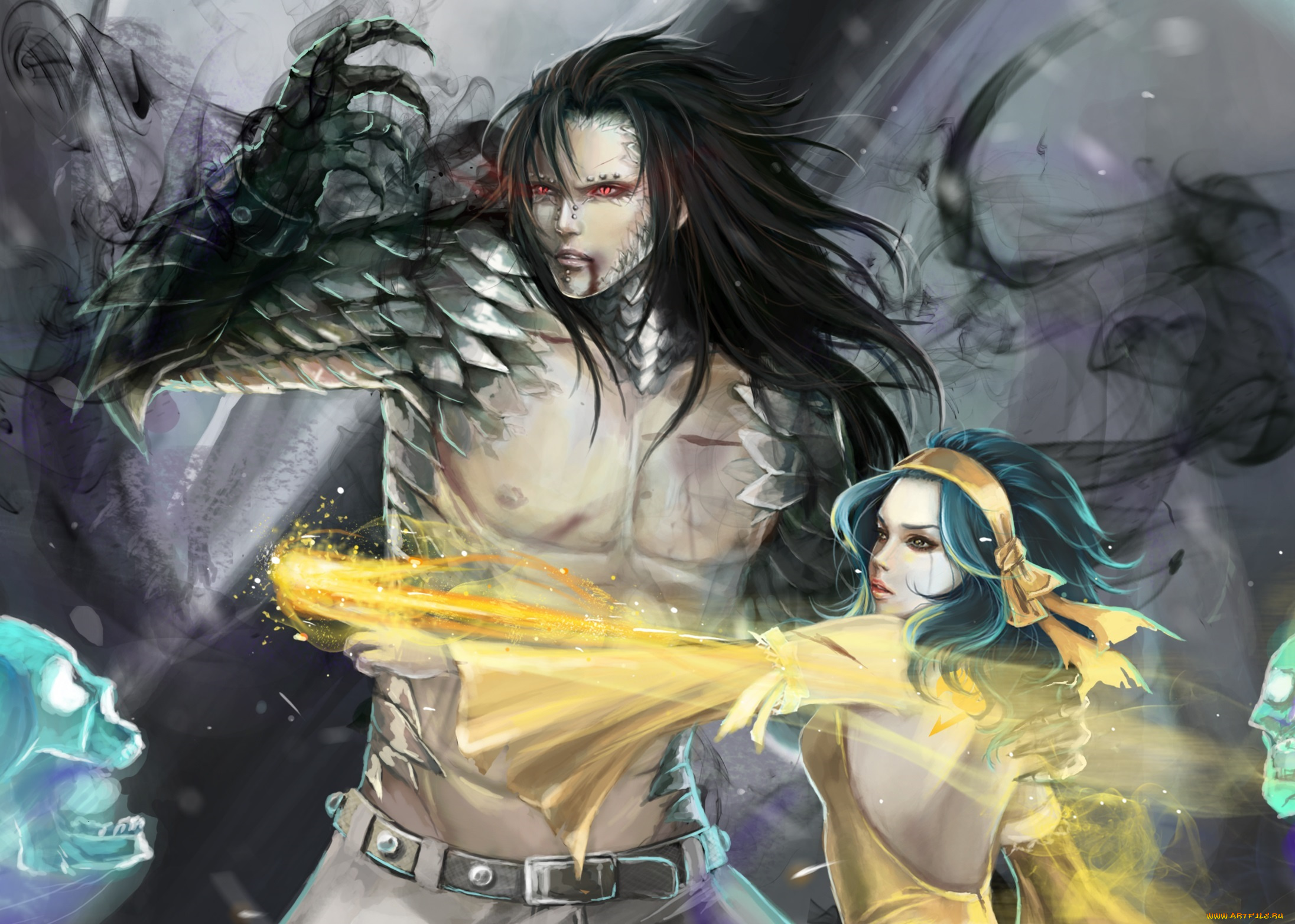 аниме, fairy, tail, парень, девушка