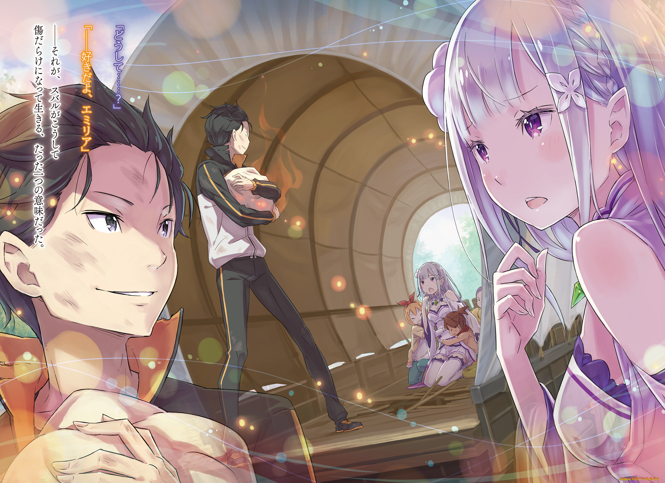 аниме, re, , zero, kara, hajimeru, isekai, seikatsu, субару, эмилия