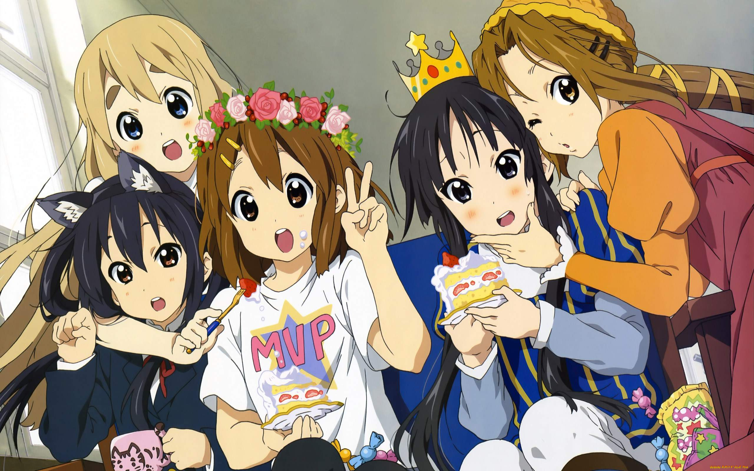 аниме, k-on, фон, взгляд, девушки
