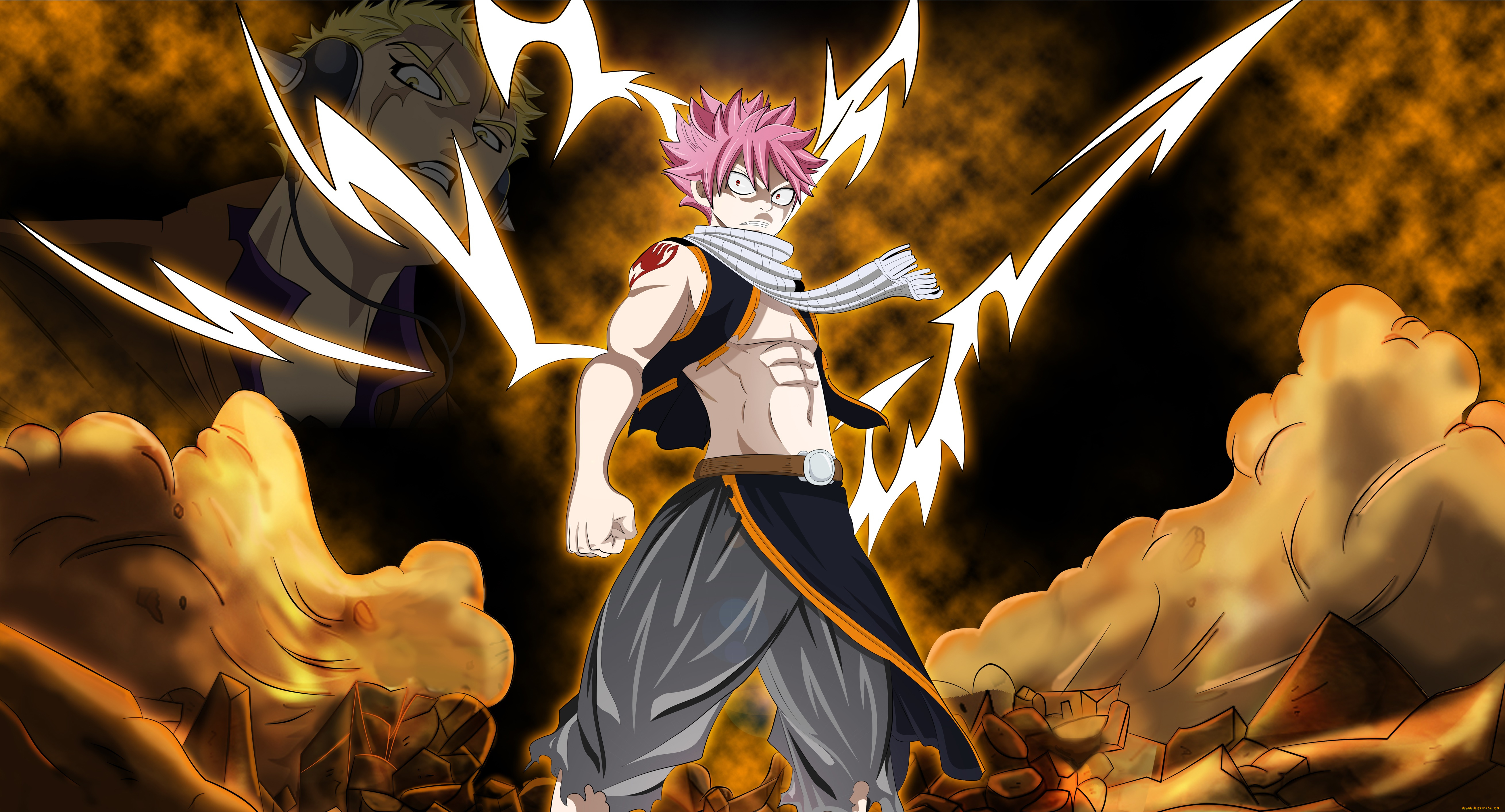 аниме, fairy, tail, взгляд, парень, фон