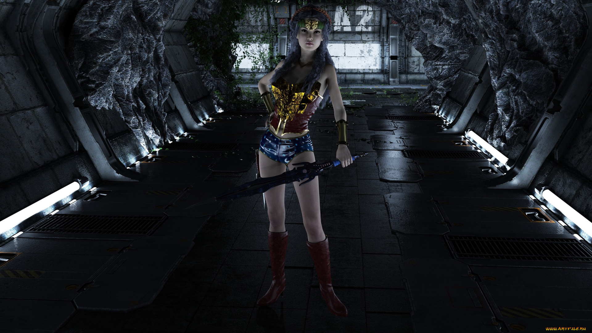 3д, графика, фантазия, , fantasy, фон, взгляд, девушка