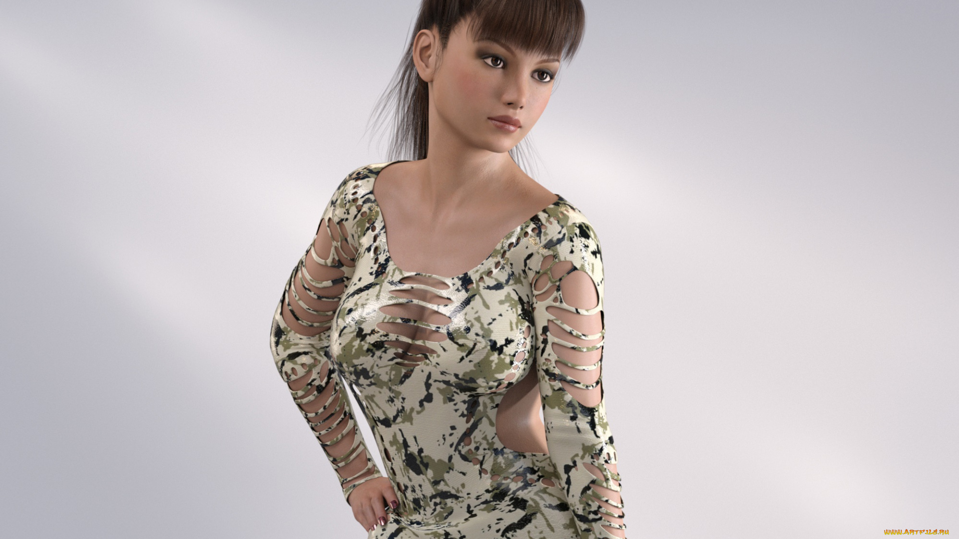 3д, графика, люди, , people, девушка, взгляд, фон