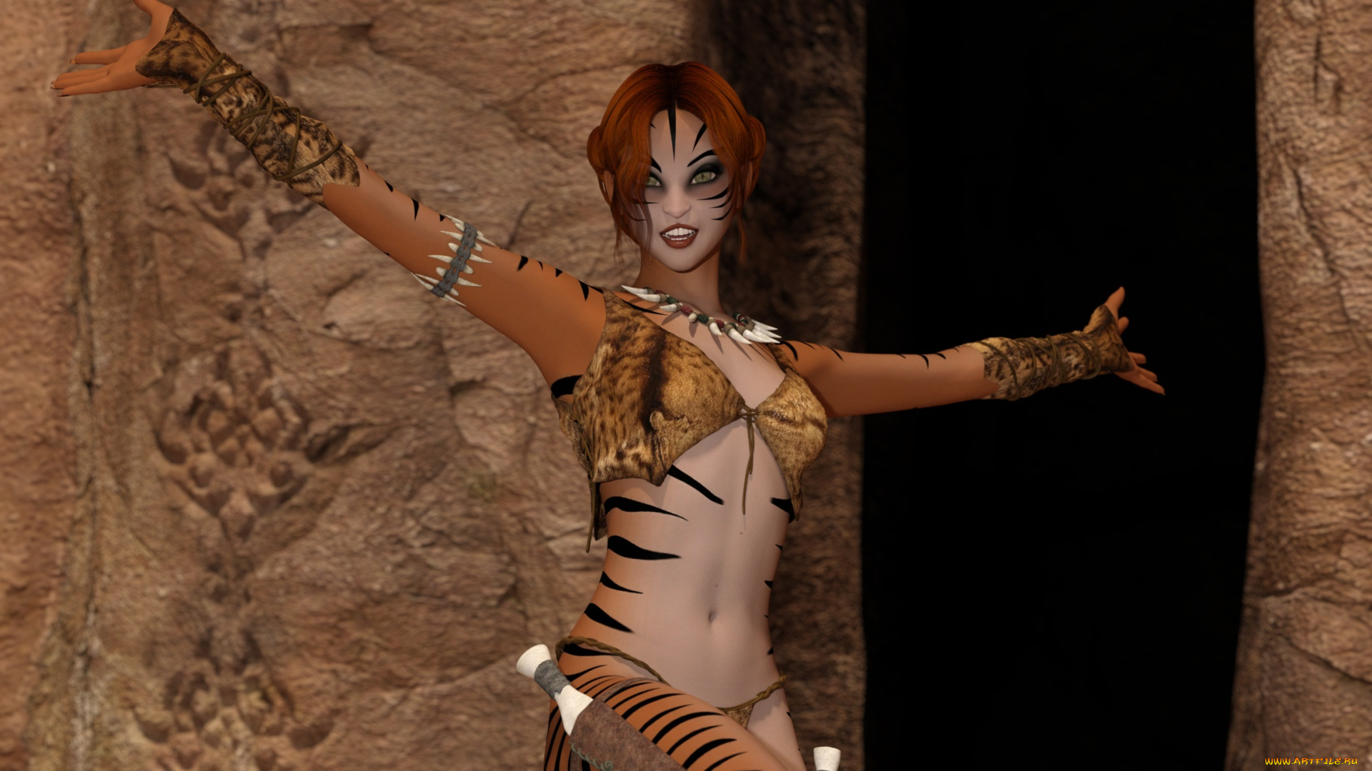 3д, графика, существа, , creatures, девушка, взгляд, фон