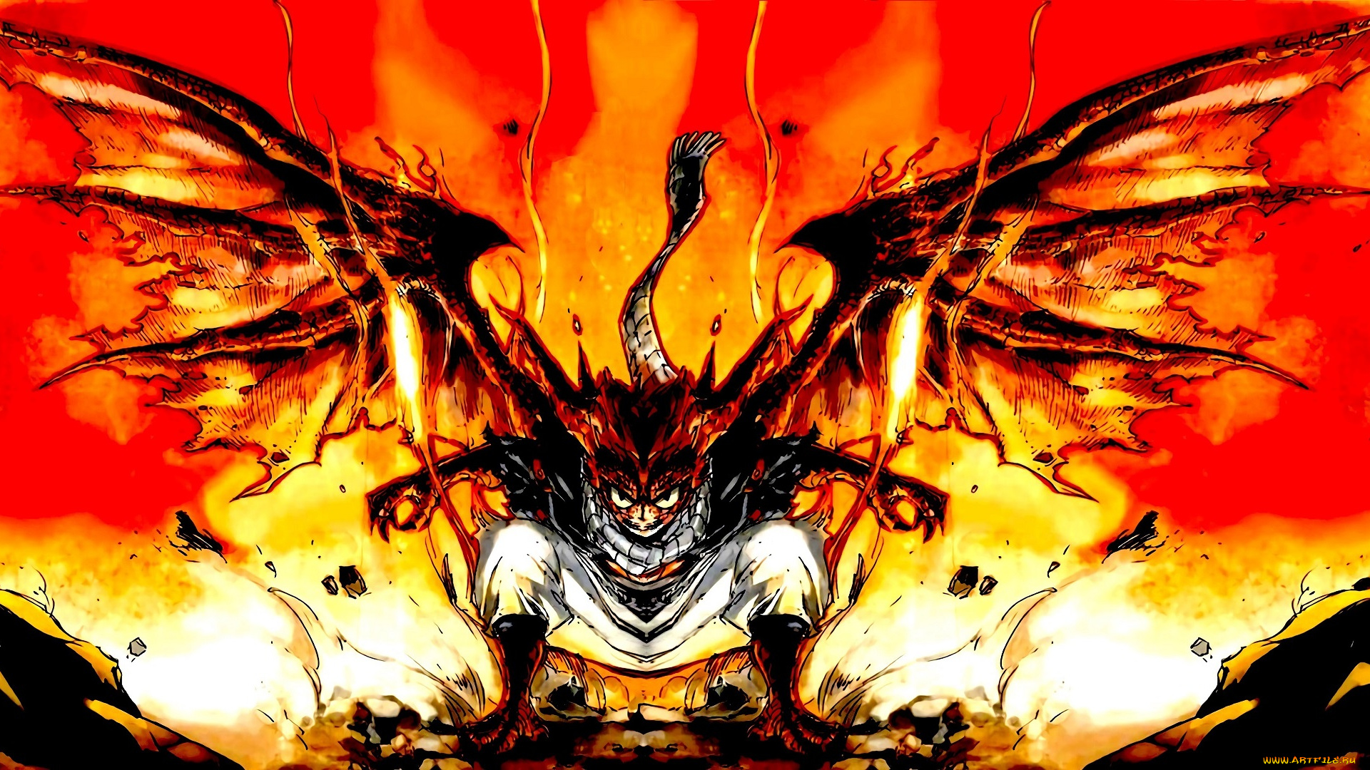 аниме, fairy, tail, dragon, cry