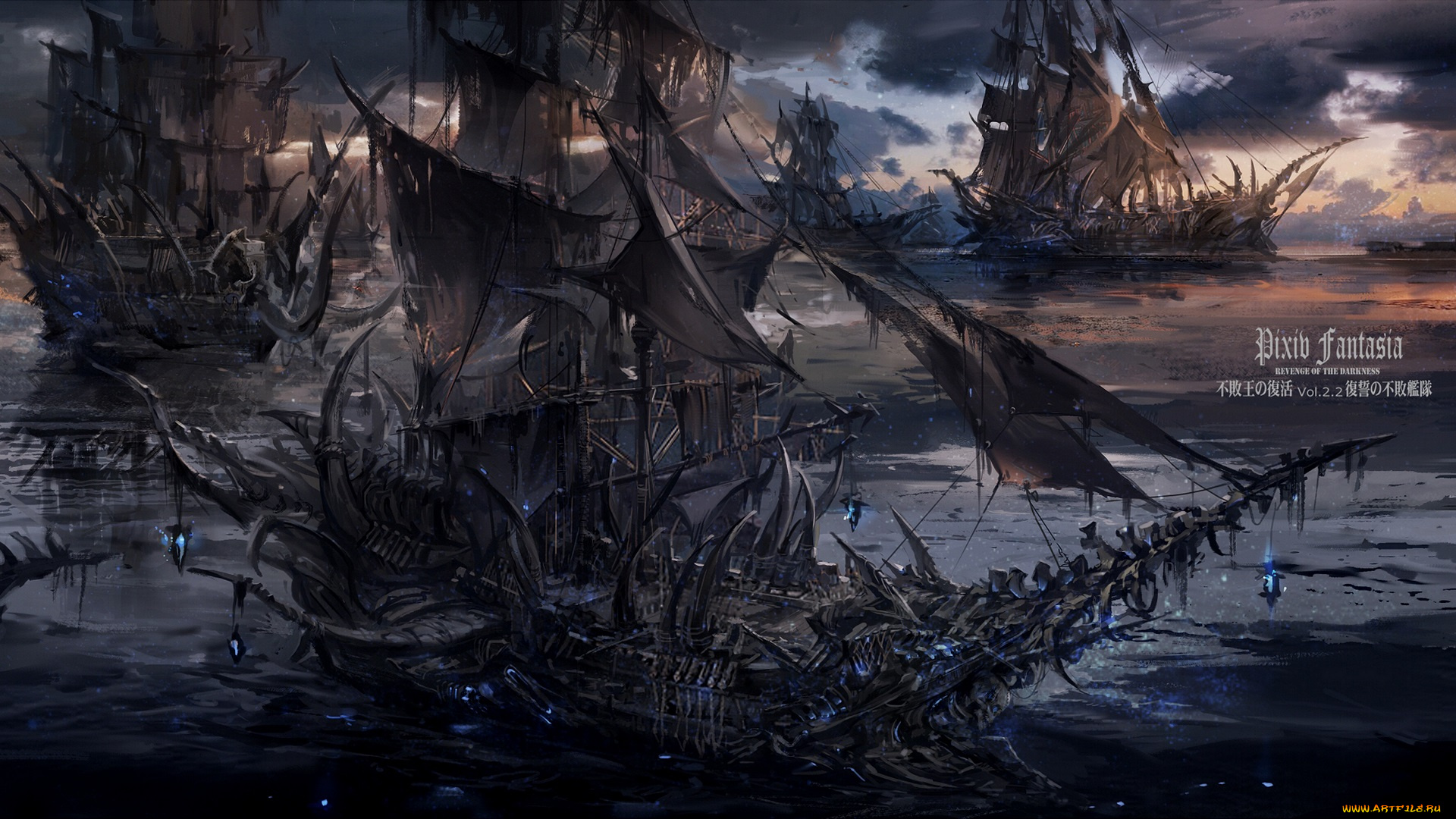 аниме, pixiv, fantasia, корабли