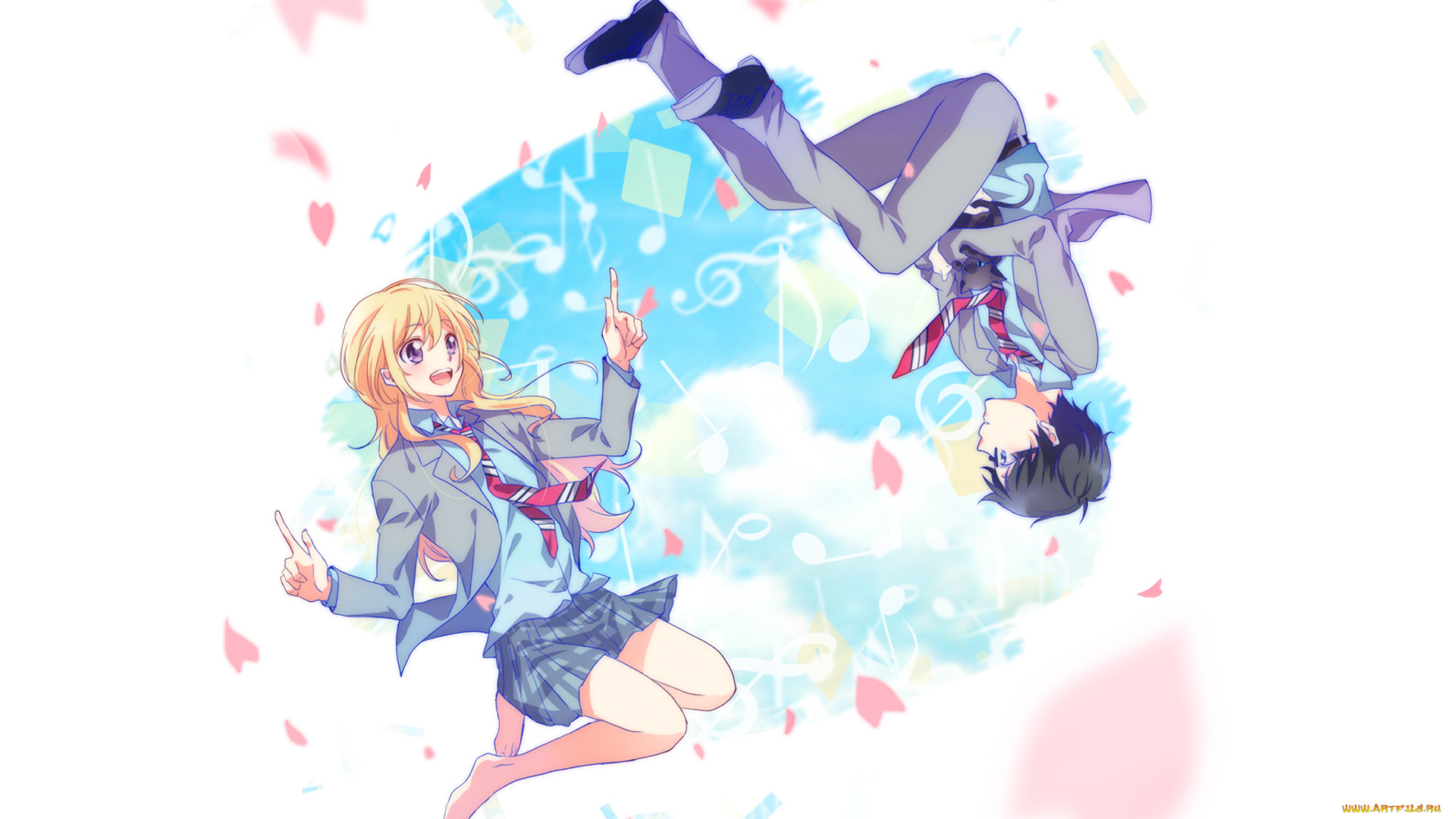 аниме, shigatsu, wa, kimi, no, uso, твоя, апрельская, ложь