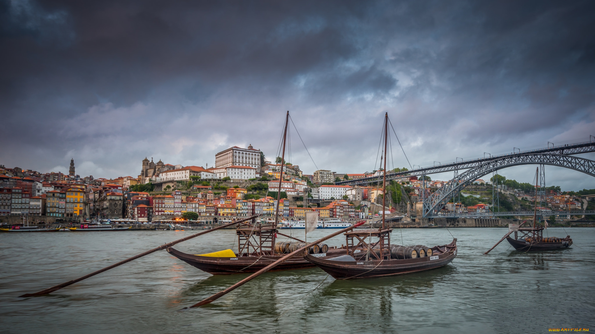 porto, корабли, другое, река, город