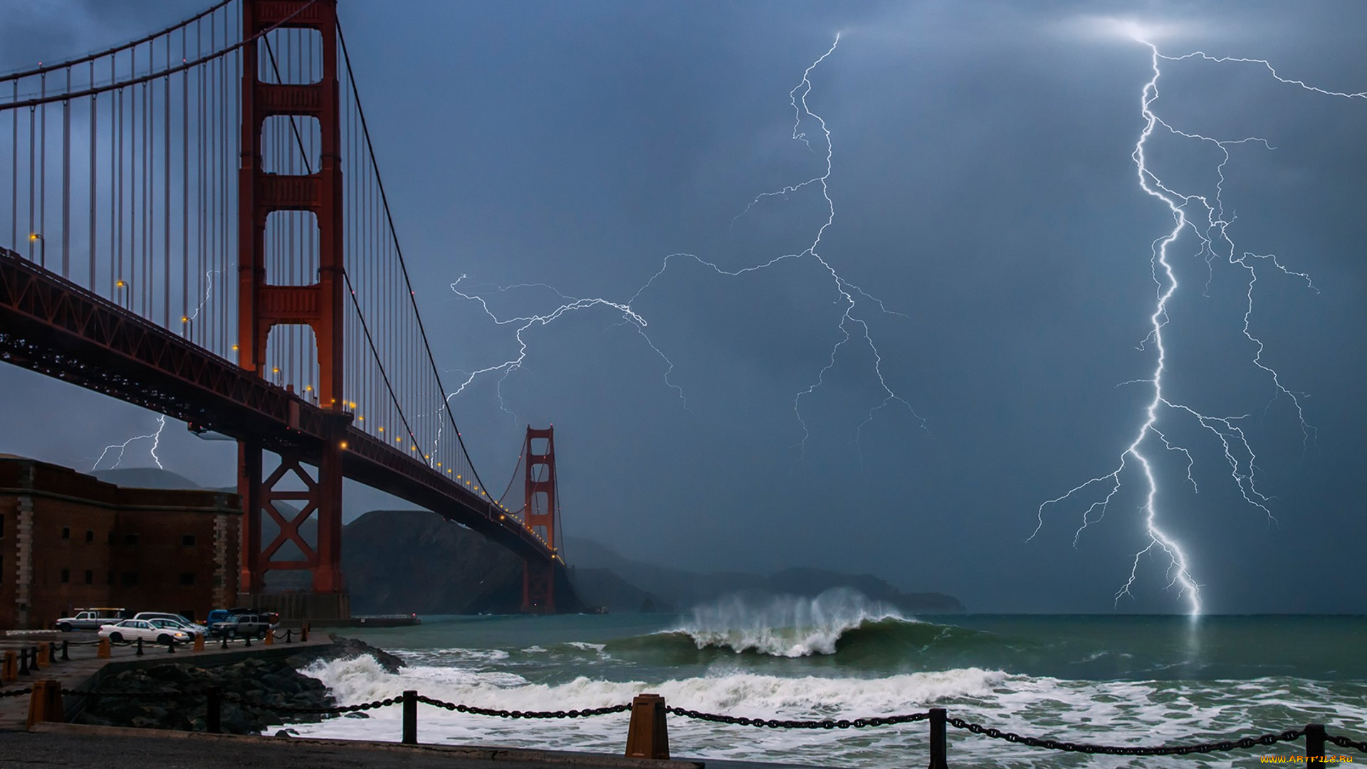 природа, молния, , гроза, простор