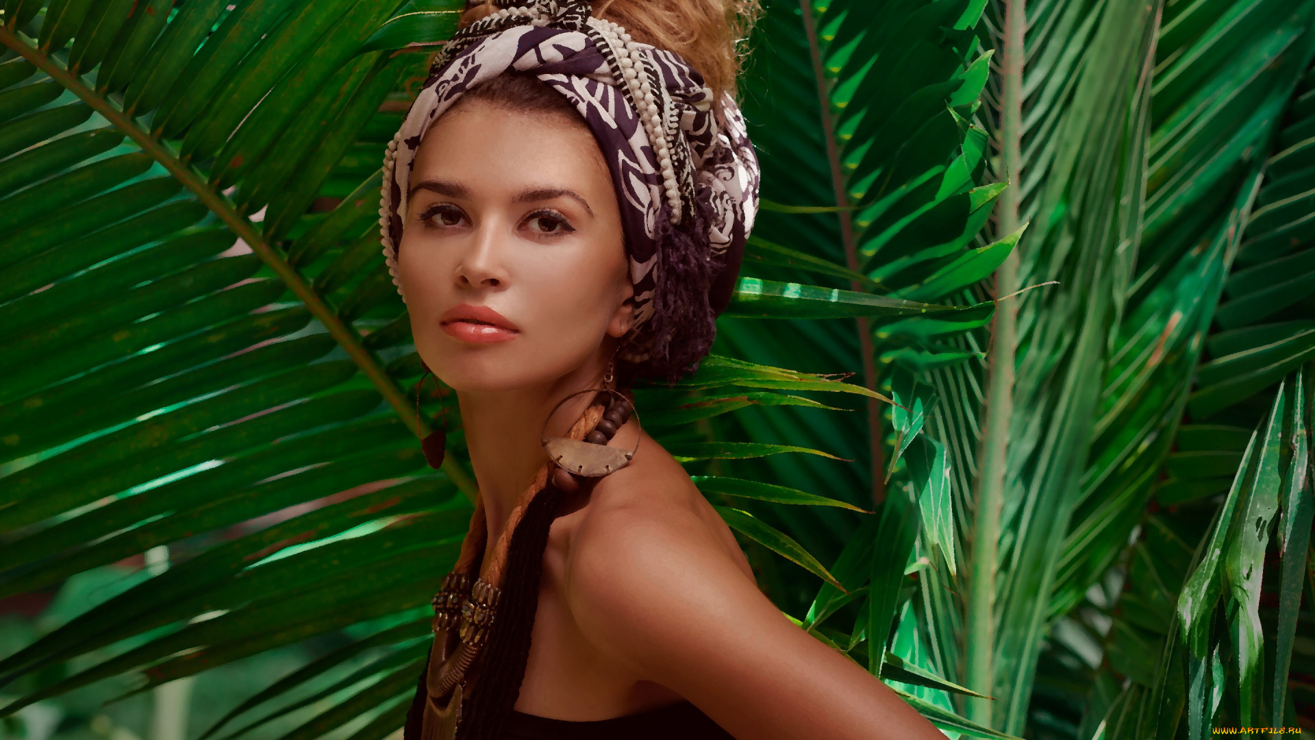 рисованное, люди, лицо, девушка, взгляд, стиль, украшения