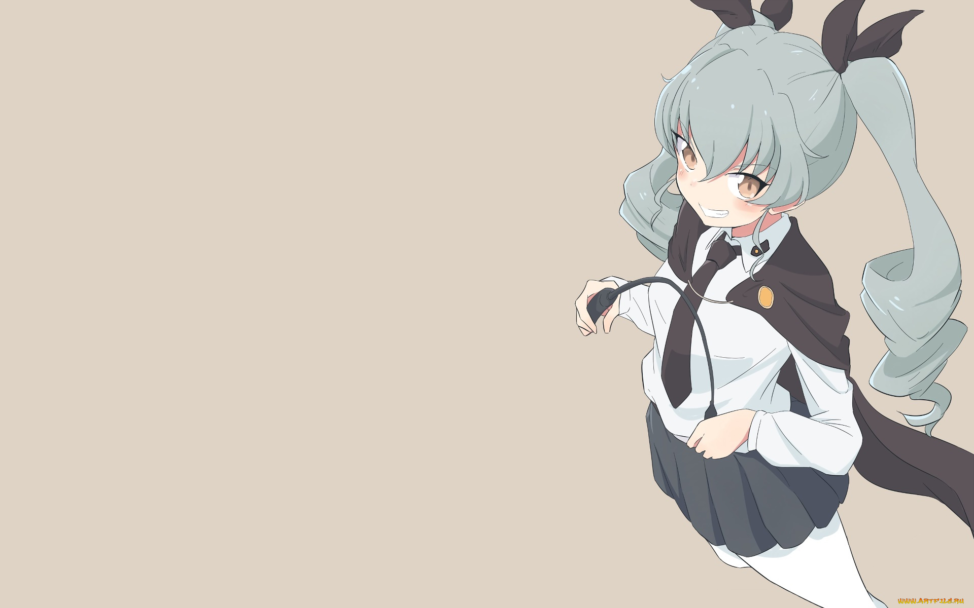 аниме, girls, und, panzer, девушка, фон, взгляд