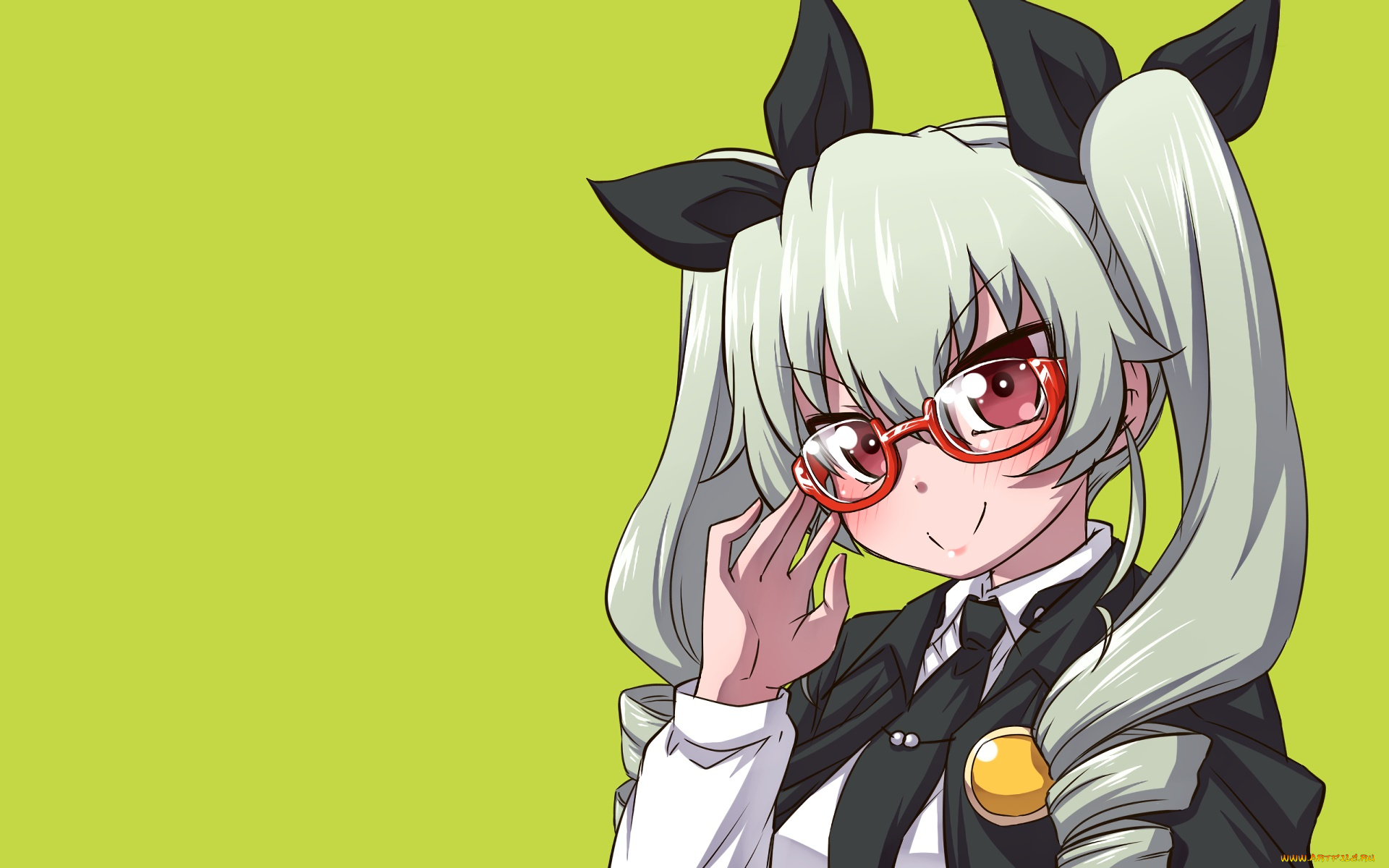 аниме, girls, und, panzer, фон, взгляд, девушка