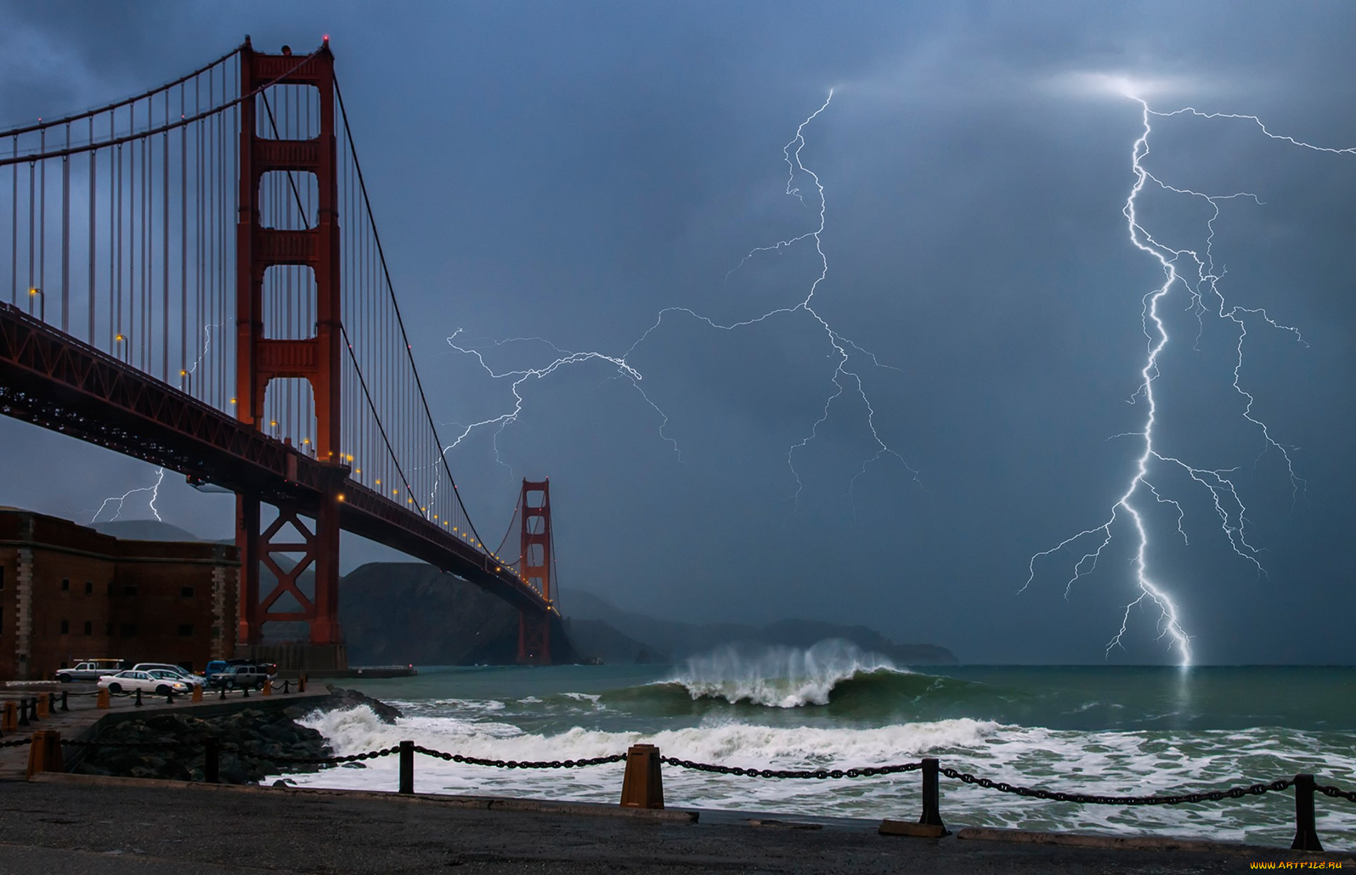 природа, молния, , гроза, простор