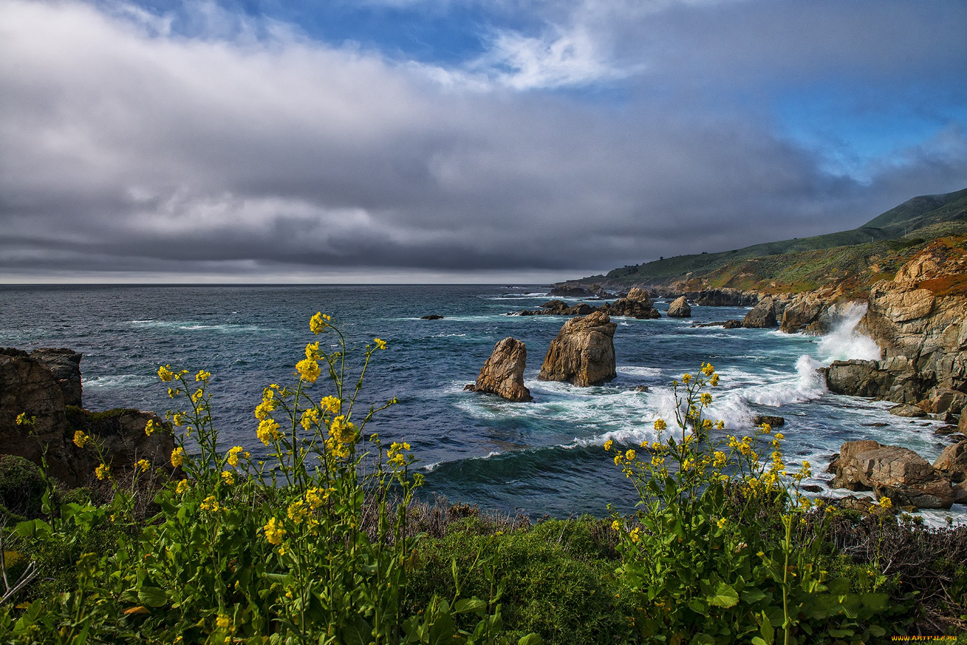 природа, побережье, простор