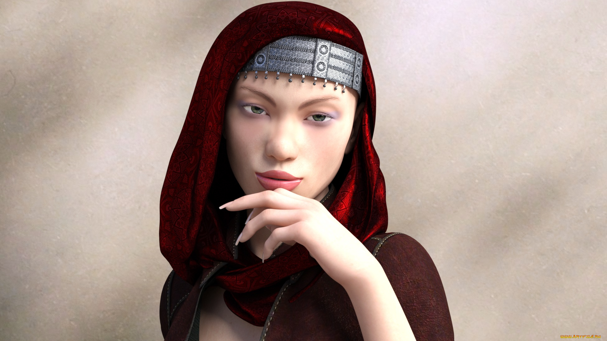 3д, графика, портрет, , portraits, девушка, взгляд, фон