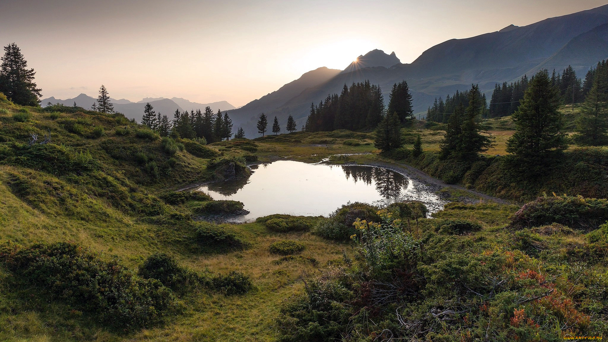 природа, реки, озера, долина, озеро, горы