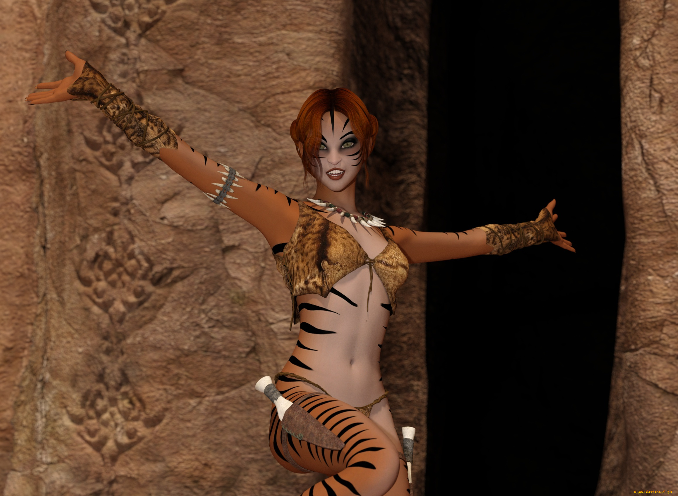 3д, графика, существа, , creatures, девушка, взгляд, фон