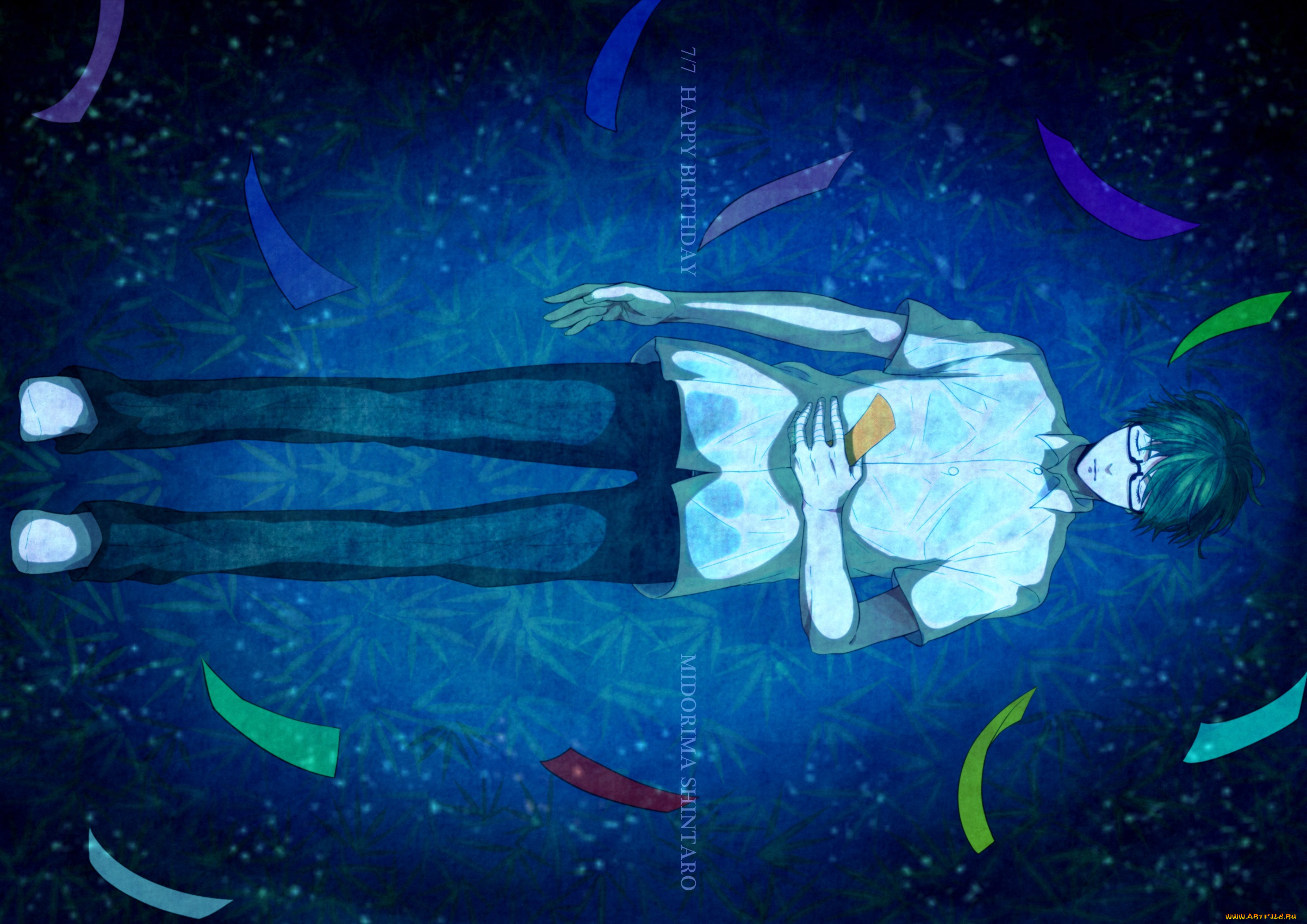 аниме, kuroko, no, baske, midorima, shintarou