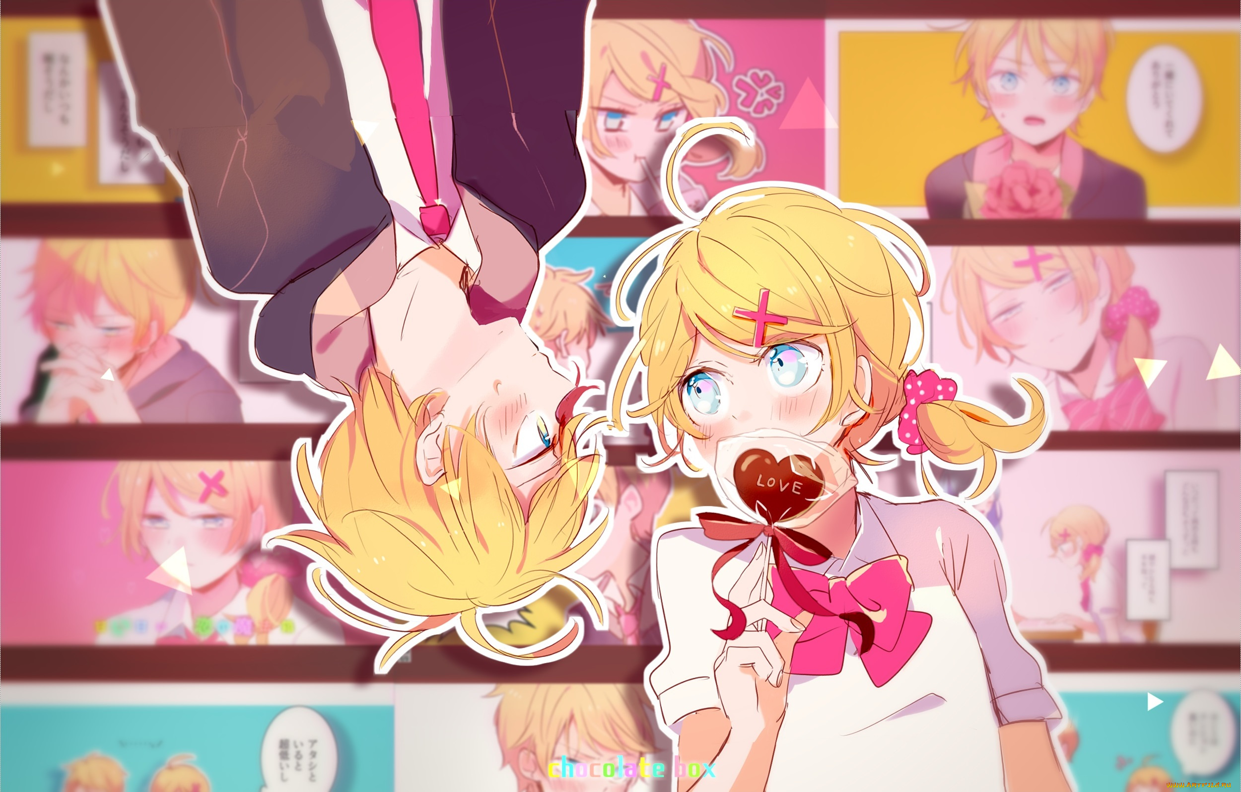 аниме, vocaloid, kagamine, rin, len