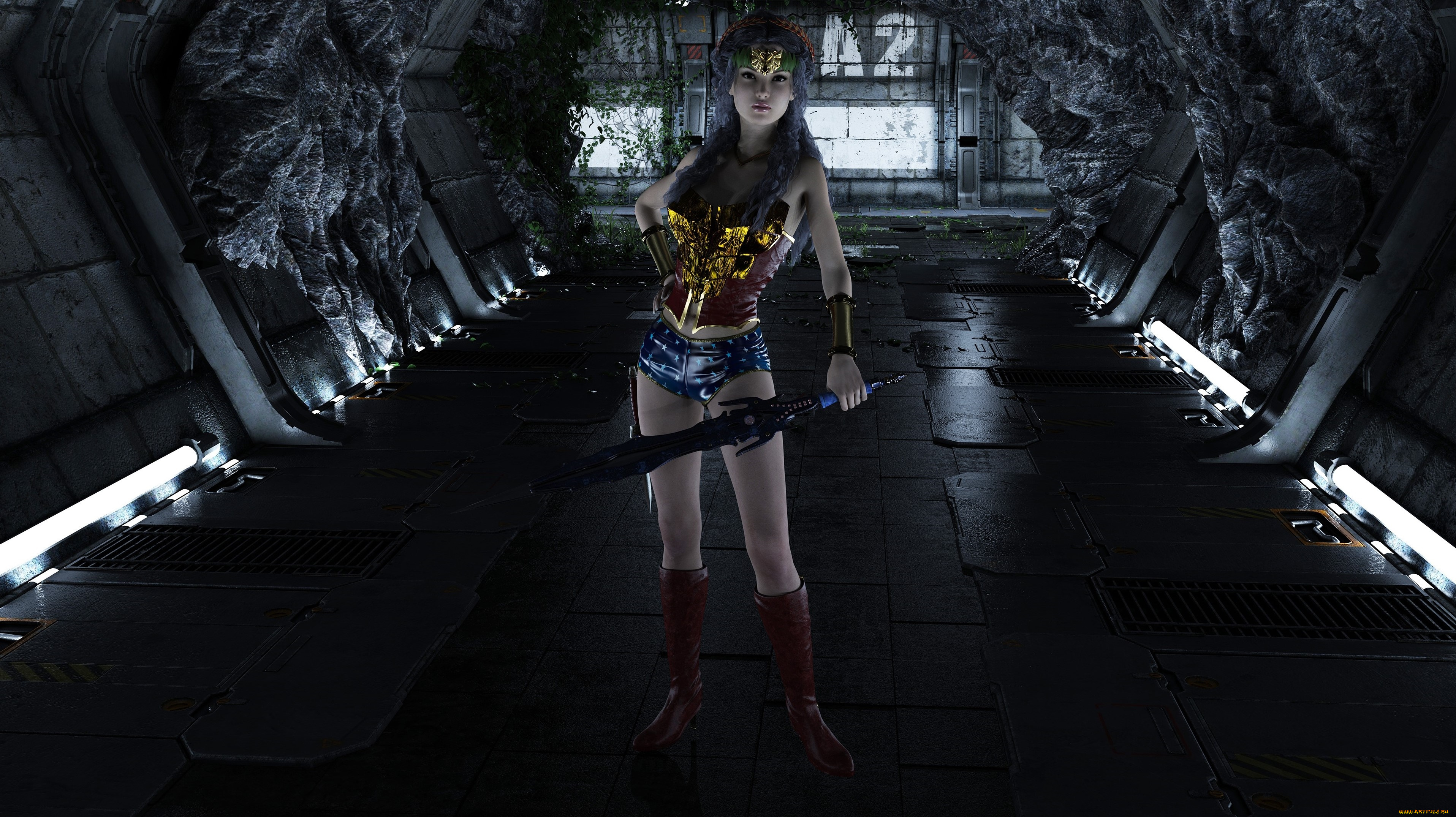 3д, графика, фантазия, , fantasy, фон, взгляд, девушка