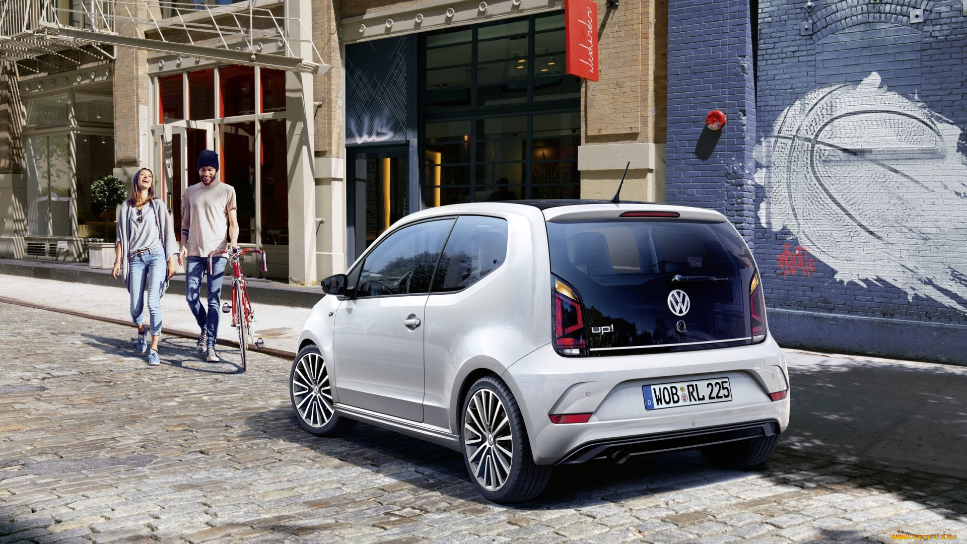 2018, volkswagen, up, r-line, автомобили, volkswagen, белый, город, немецкие, фольцваген, новый, вид, сзади, хэтчбек