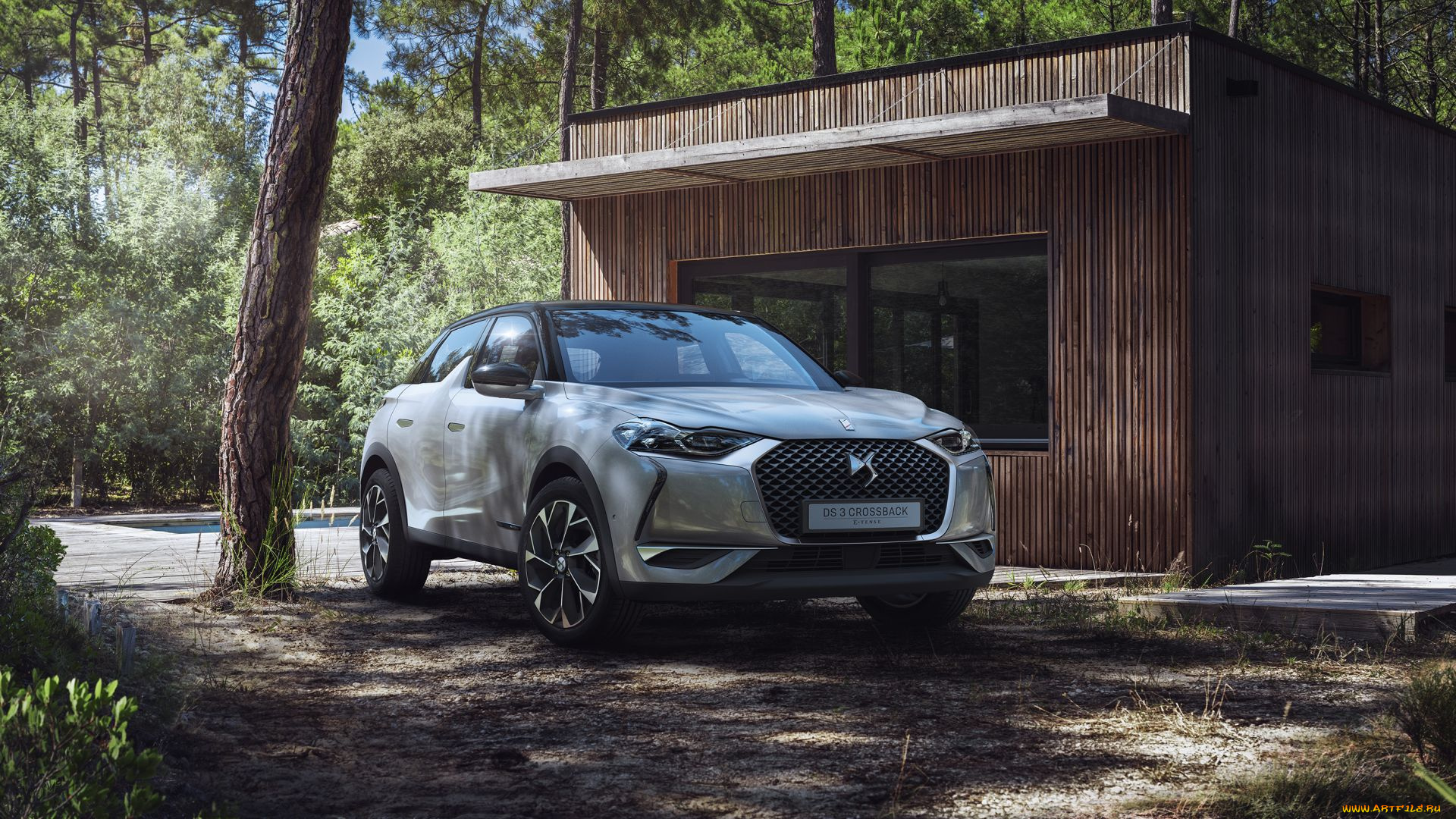 2019, ds, 3, crossback, автомобили, -unsort, лес, 2019, ds3, crossback, здание, кроссовер