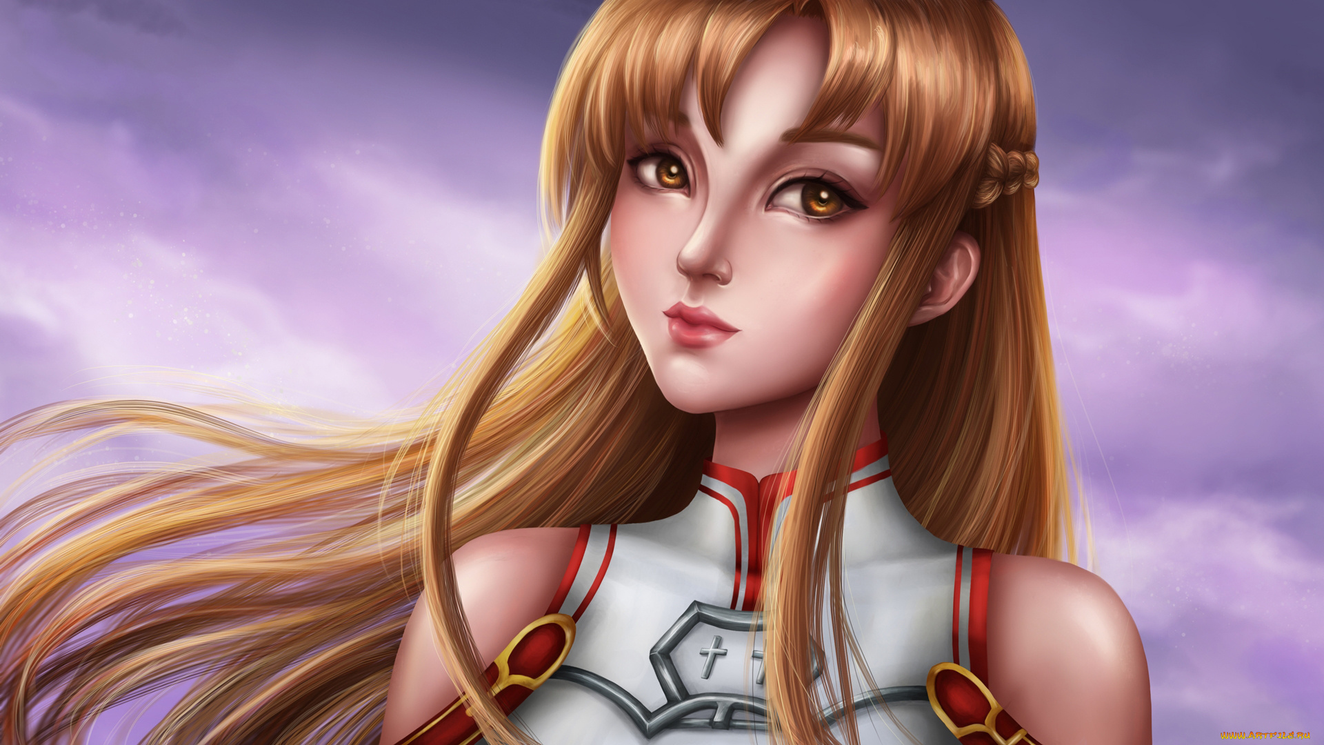 аниме, sword, art, online, взгляд, фон, девушка