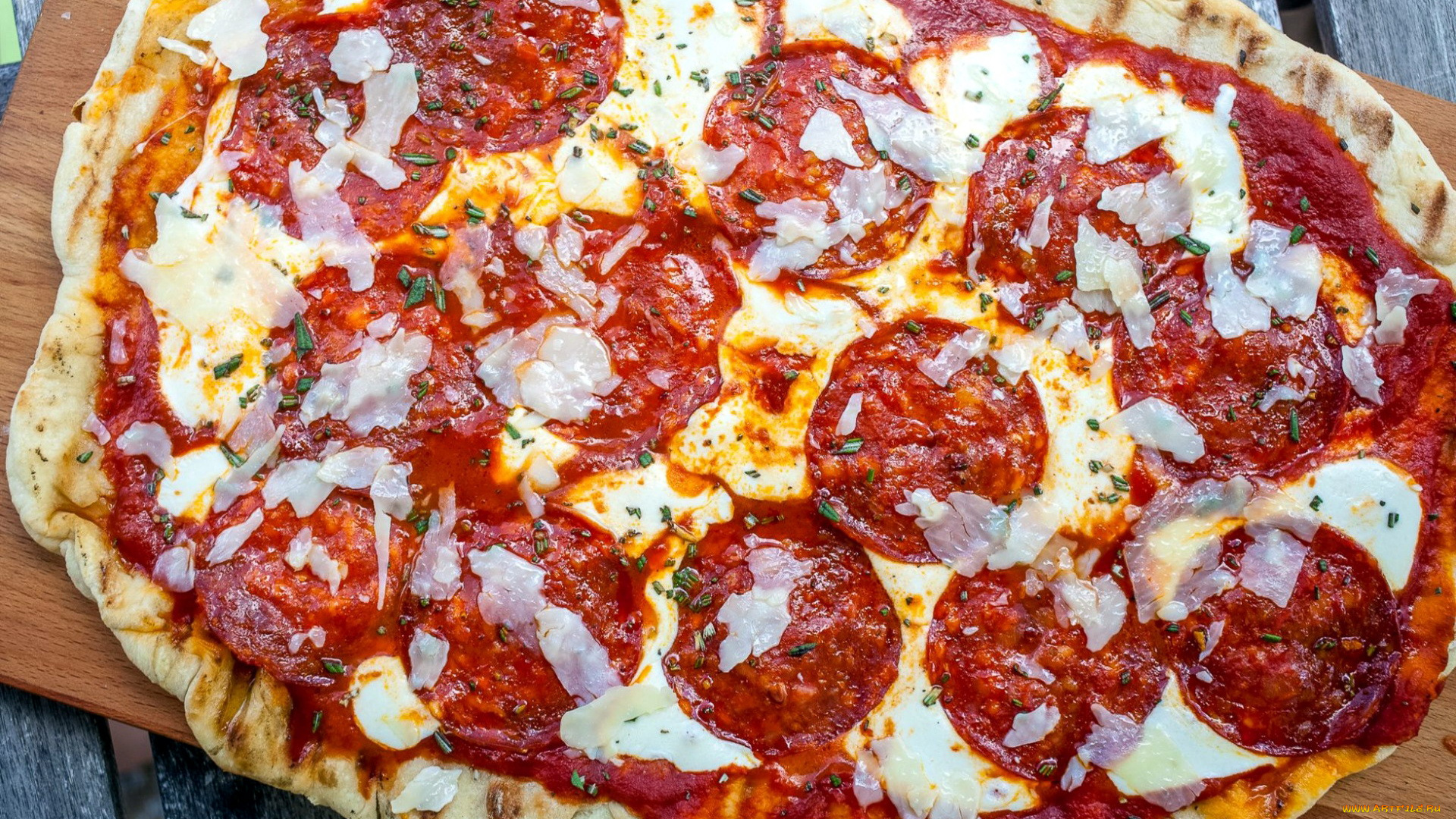 еда, пицца, сыр, колбаса