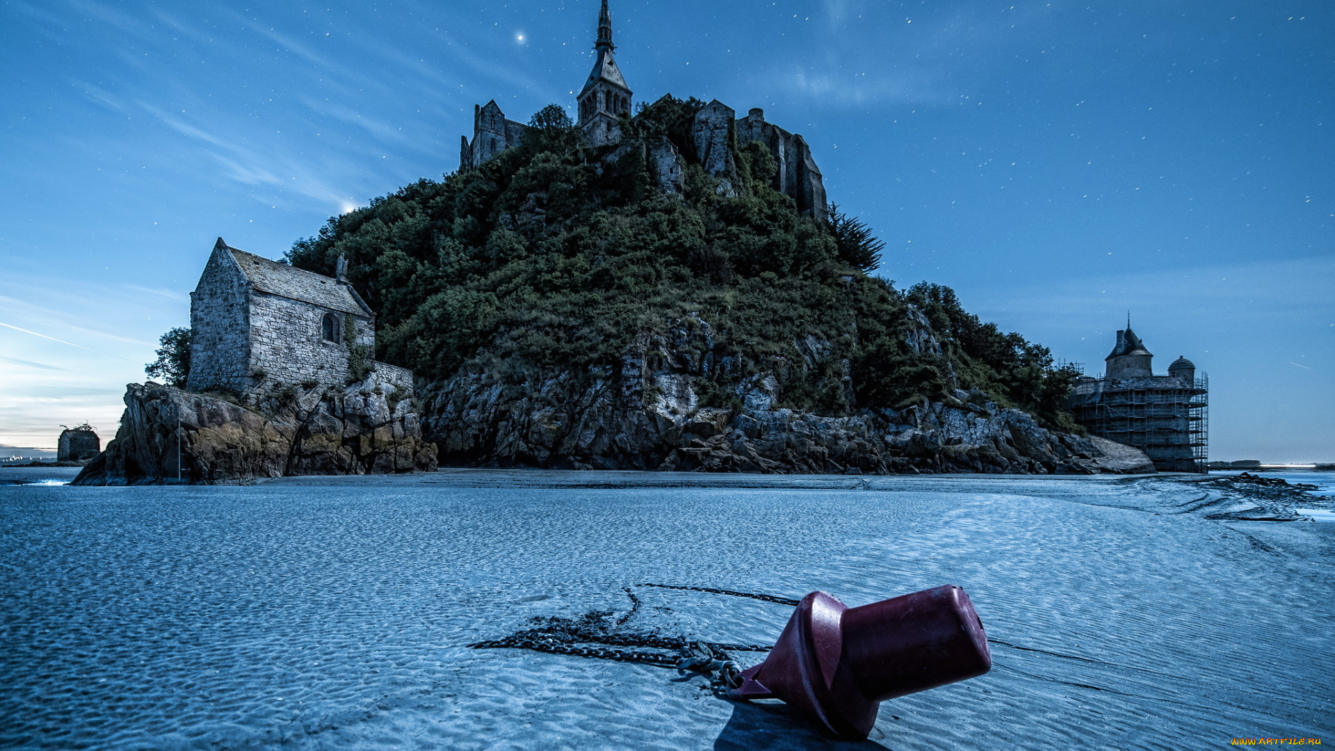 города, крепость, мон-сен-мишель, , франция, крепость