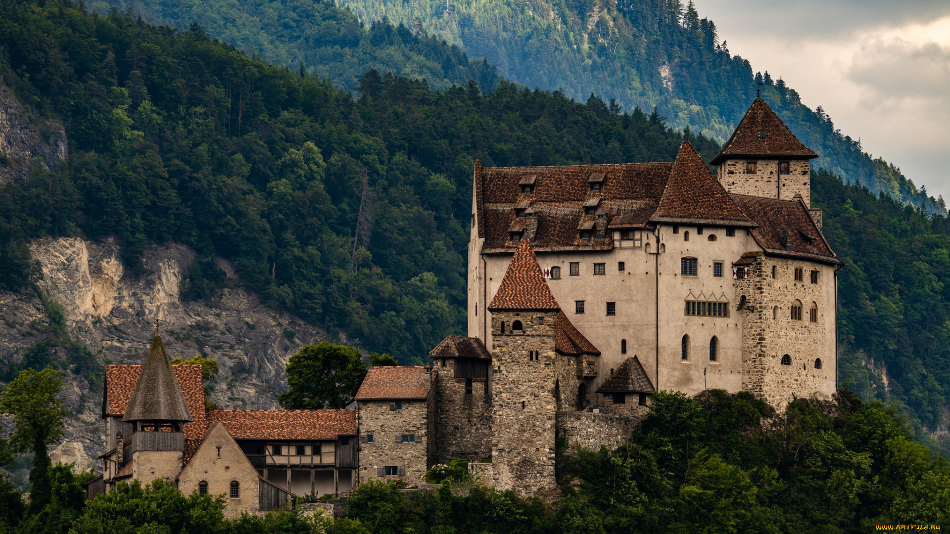 gutenberg, castle, liechtenstein, города, -, дворцы, , замки, , крепости, лихтенштейн, крепость, бальзерс, горный, пейзаж, средневековый, замок, гутенберг