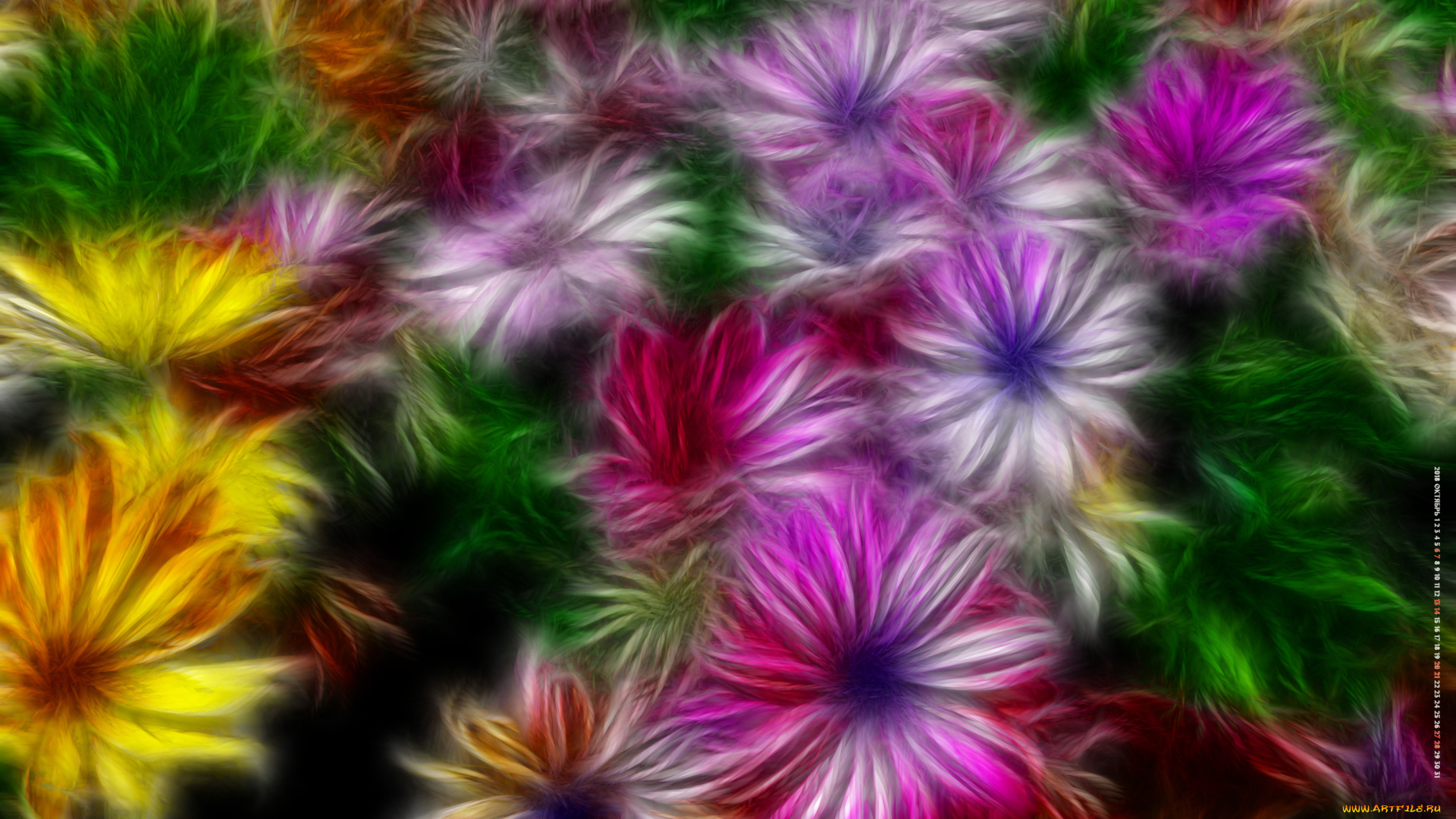 календари, компьютерный, дизайн, цветы