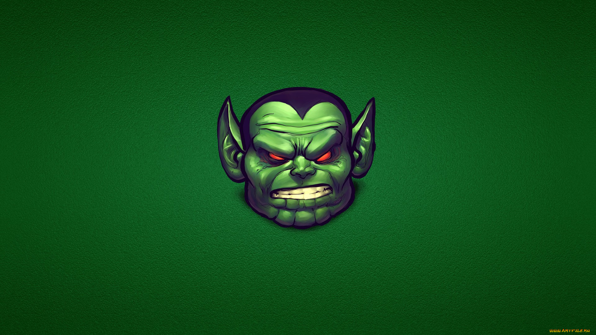 рисованное, минимализм, уши, оскал, монстр, голова