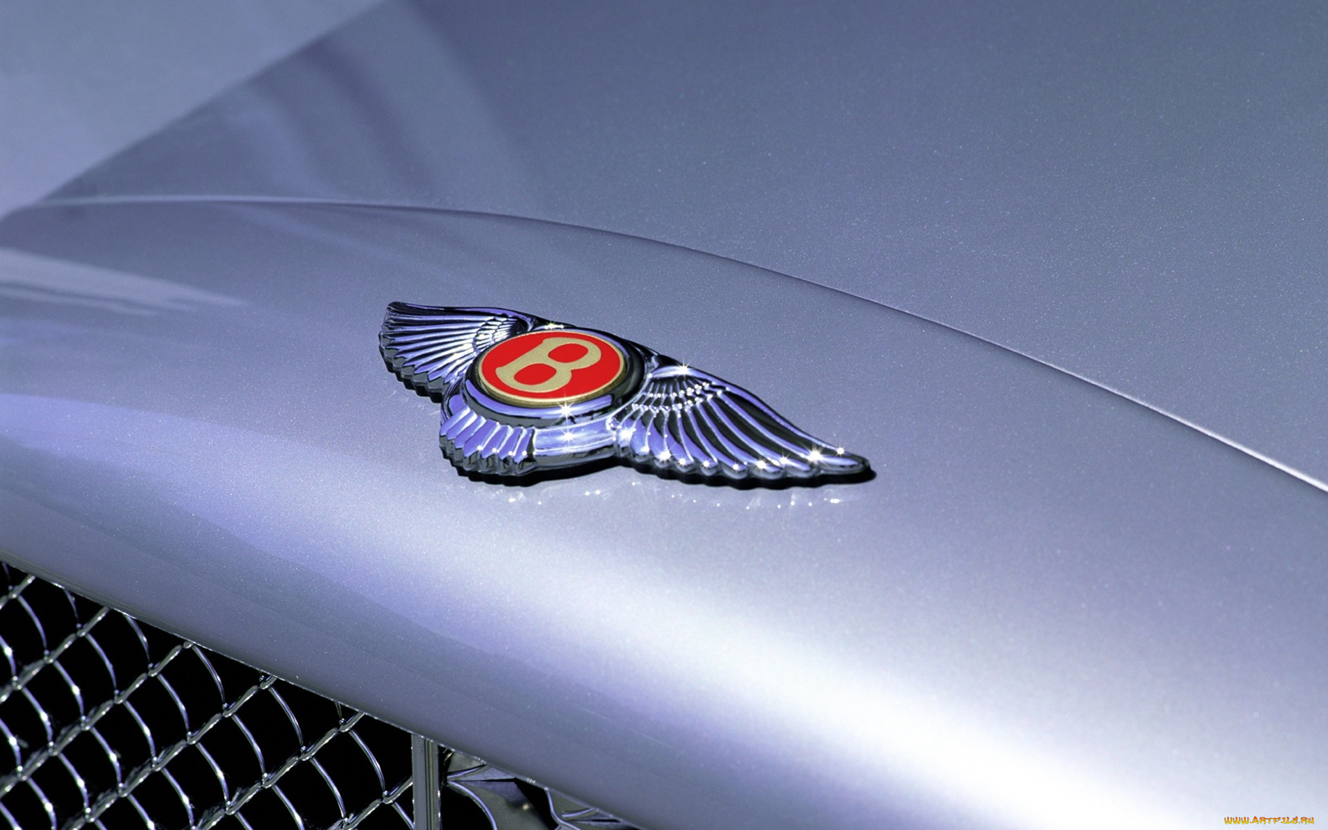 автомобили, фрагменты, автомобиля, решетка, значок, капот, bentley, серебристый