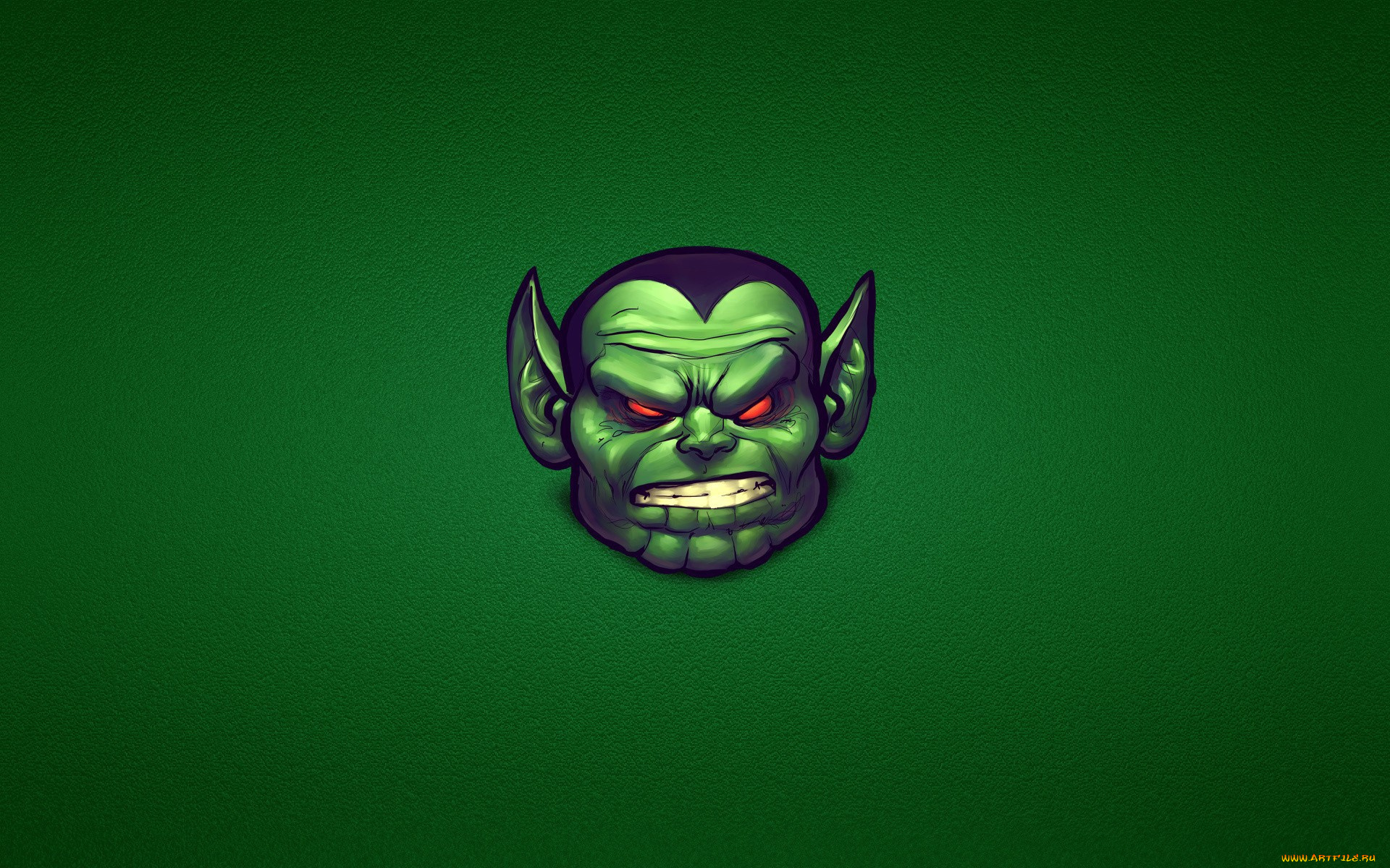 рисованное, минимализм, уши, оскал, монстр, голова