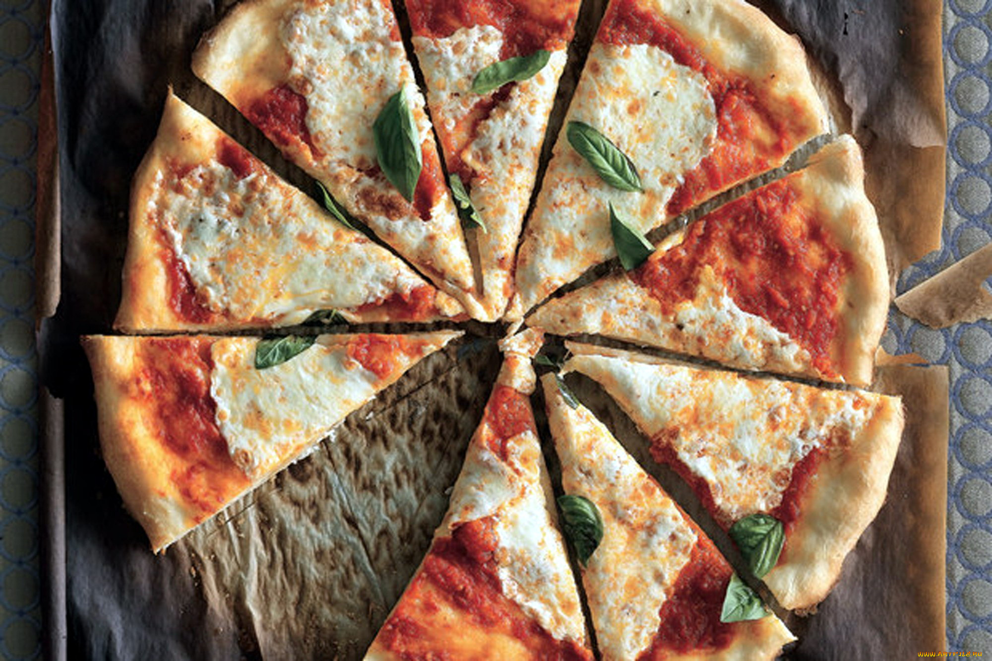 еда, пицца, базилик